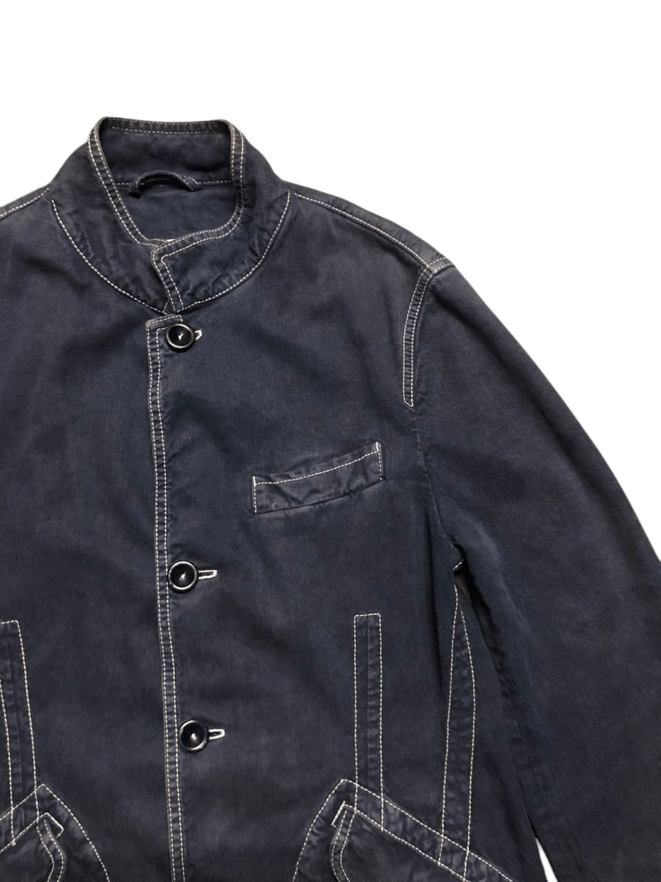 Armani Collezioni Armani Collezioni Denim Jacket No Collar Sunfaded Faded Size US M / EU 48-50 / 2 - 5 Thumbnail
