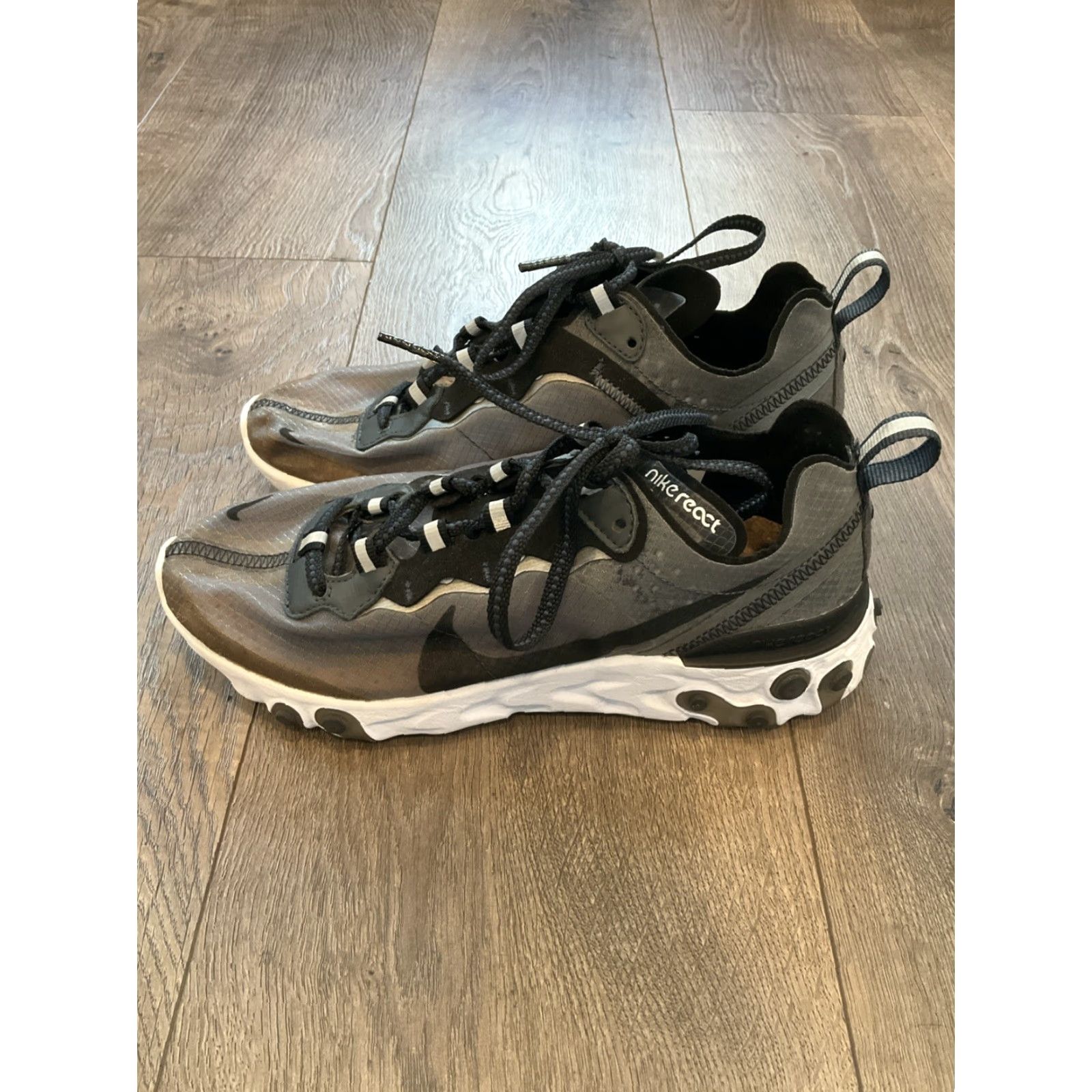 Nike VINTAGE Nike React Element 87 Anthracite Men Shoes 5 Black White Bone Mens Nike React Sneakers 2018 Size US 5 / EU 37 - 2 Thumbnail