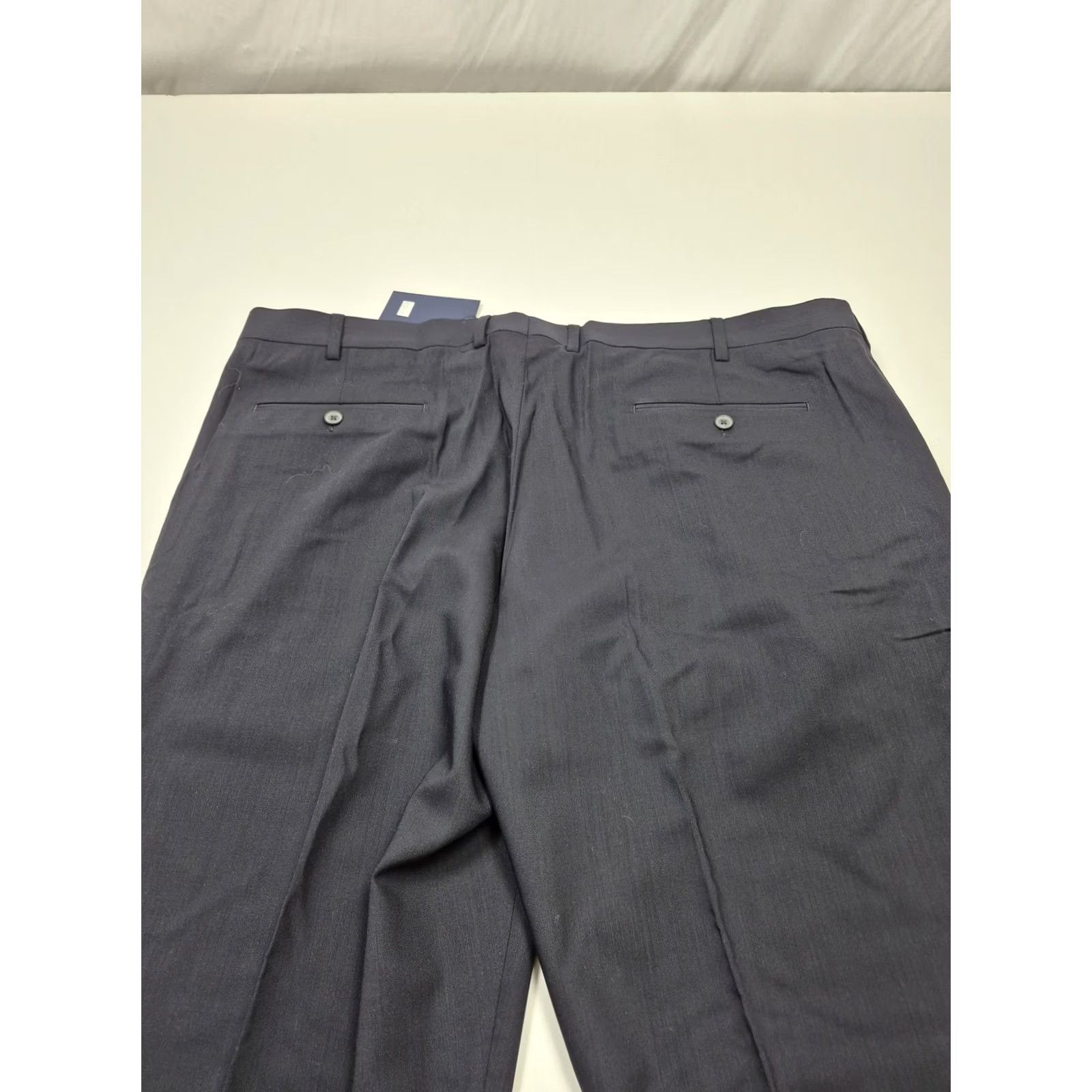 Vintage Hickey Freeman Gray Wool Dress Pants Mens 44x36 Flat Front Unhemmed Size US 44 / EU 60 - 7 Thumbnail