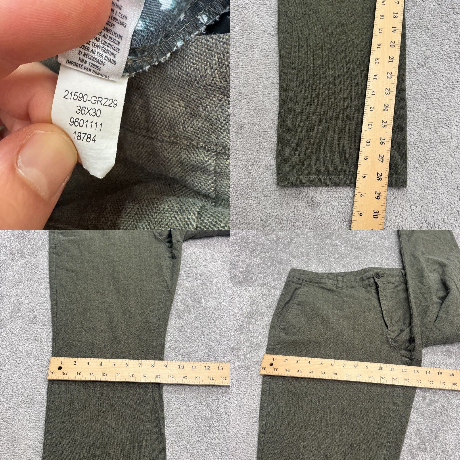 Bonobos Bonobos Slim Straight Leg Chino Pants Mens 36x30 Green Casual Workwear Front Flat Front Pocket Mens Reachable Short Title Adaptation Size US 36 / EU 52 - 8 Thumbnail