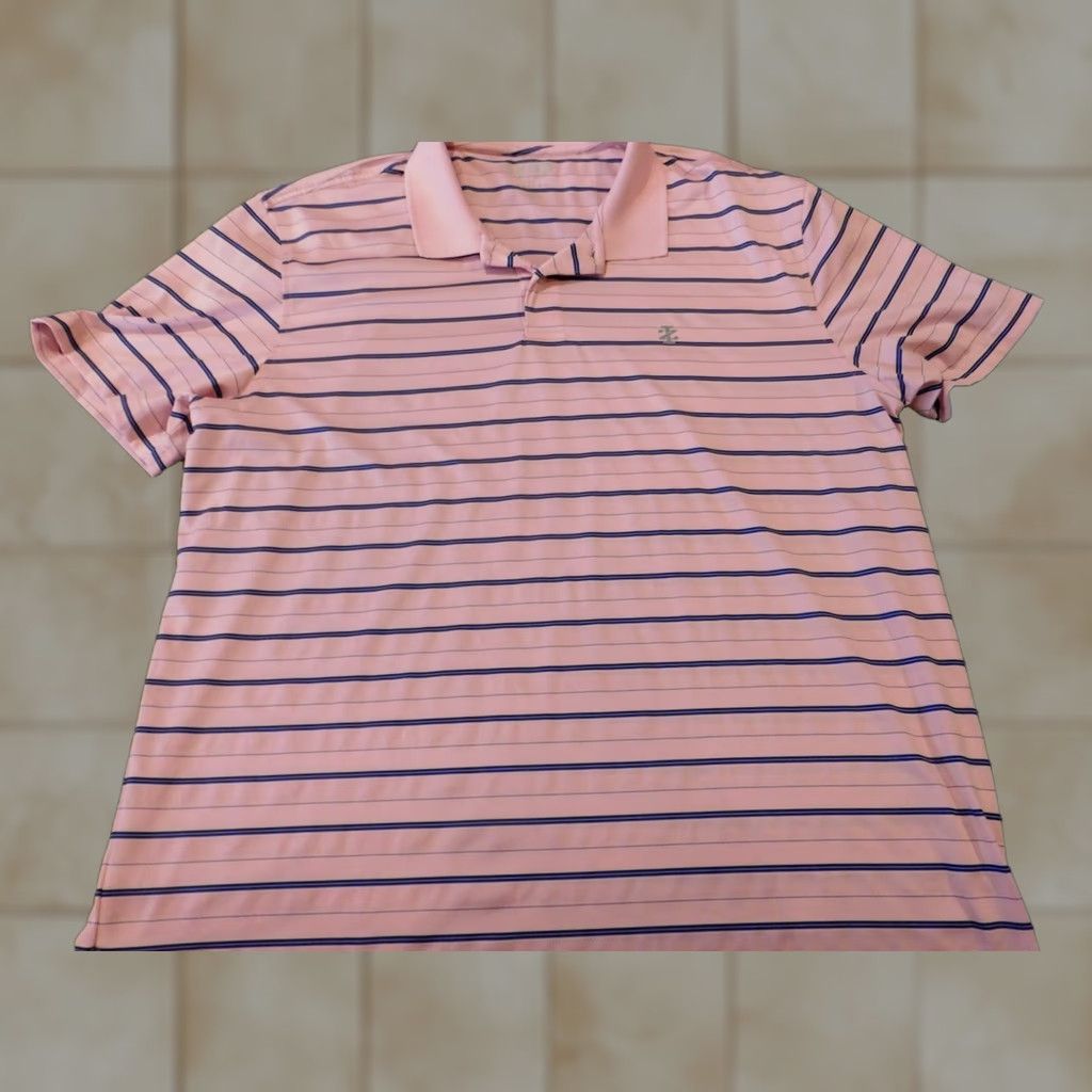 Izod IZOD Polo Shirt Mens XL Pink Striped Short Sleeve Collared Knit Cotton Stretch Golf casual Size US XL / EU 56 / 4 - 1 Thumbnail