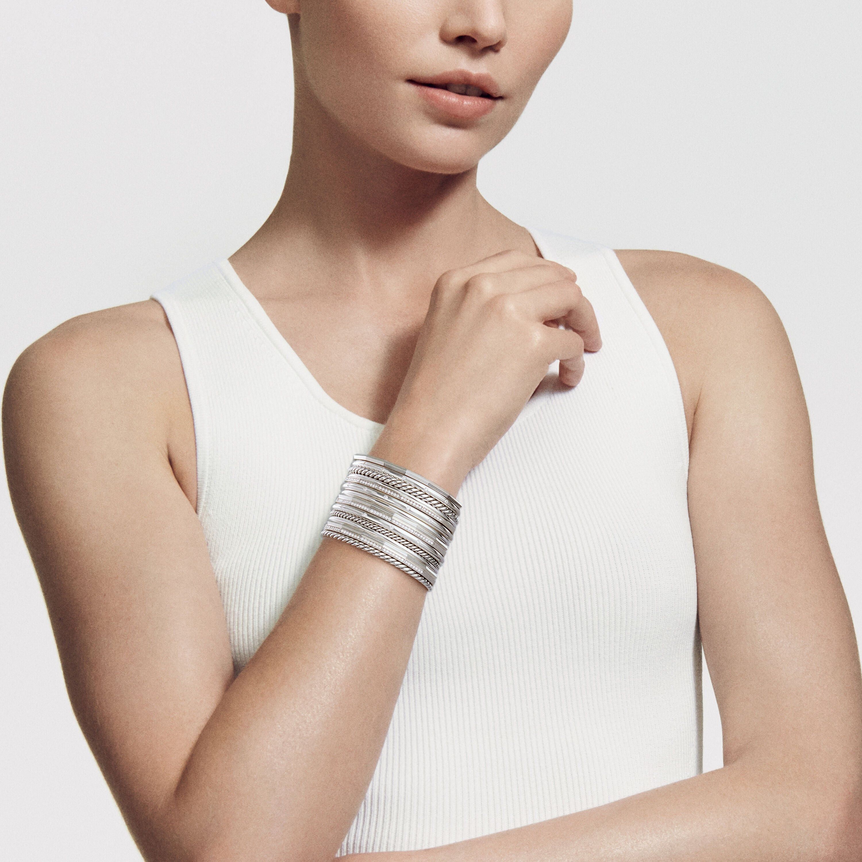 David Yurman o1w1db10526 B16225D Size:S/Bracelet in Silver with Diamonds Size ONE SIZE - 2 Thumbnail
