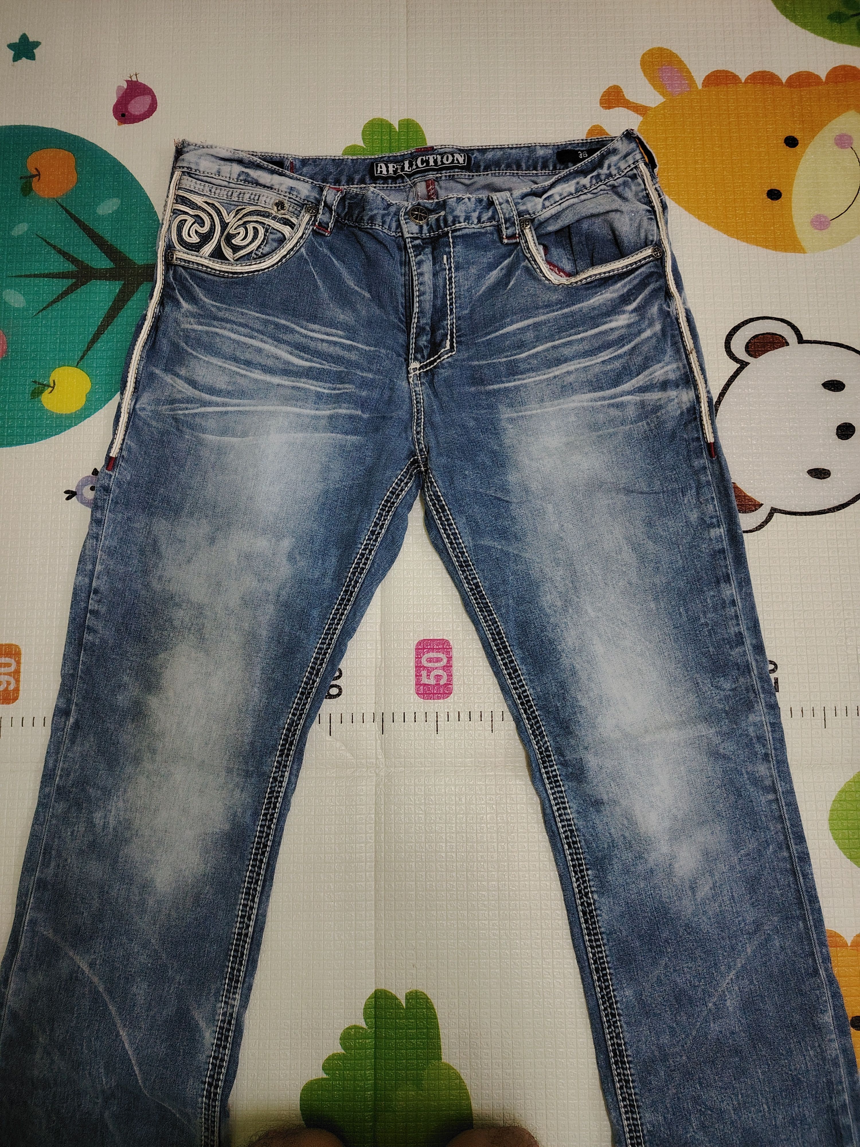 Affliction VINTAGE BLACK PREMIUM AFFLICTION "ACE" JEANS Size US 36 / EU 52 - 3 Thumbnail