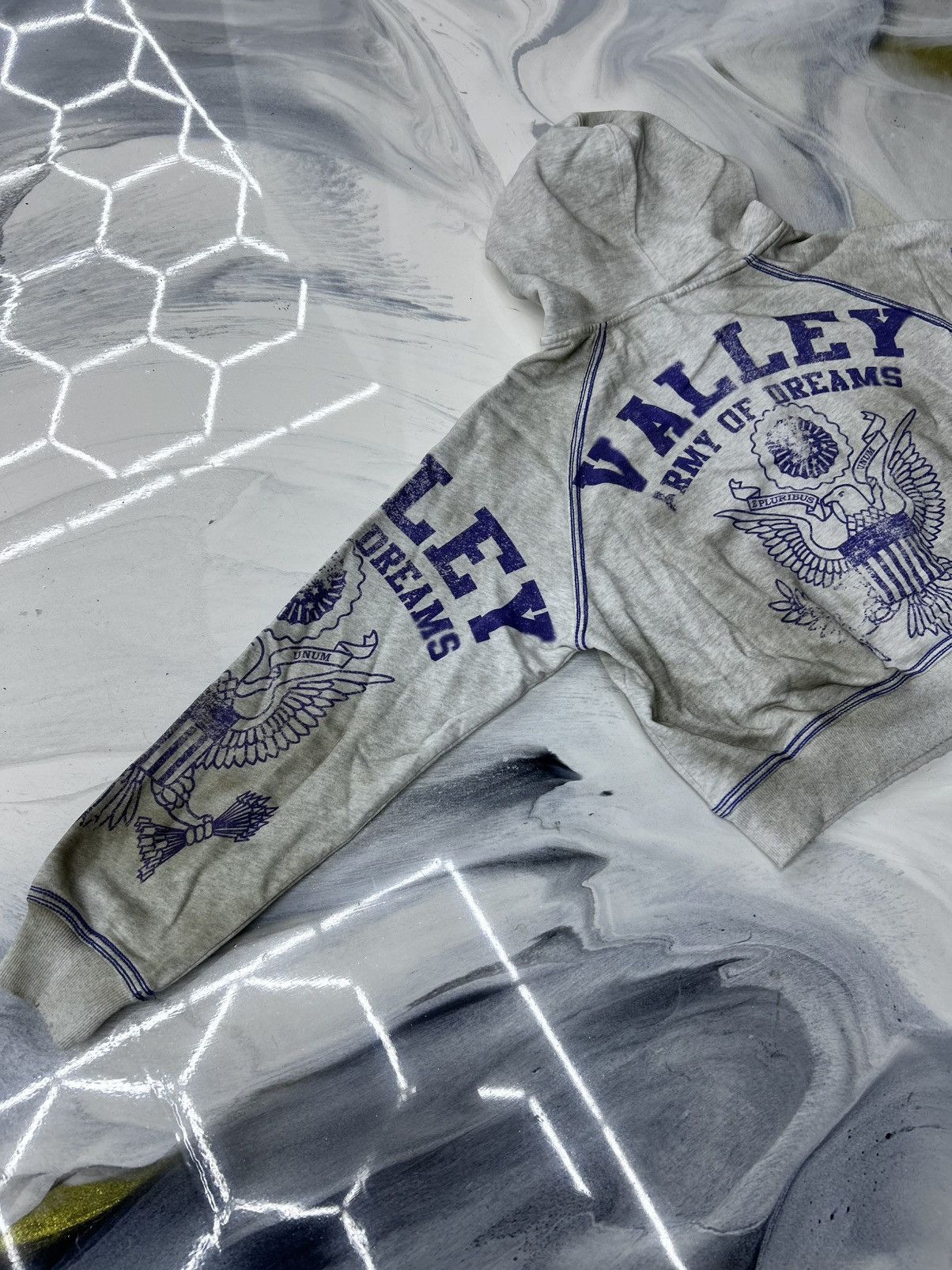Vale Vale Army Zip Up Hoodie Grey Blue Size M Size US M / EU 48-50 / 2 - 12 Thumbnail