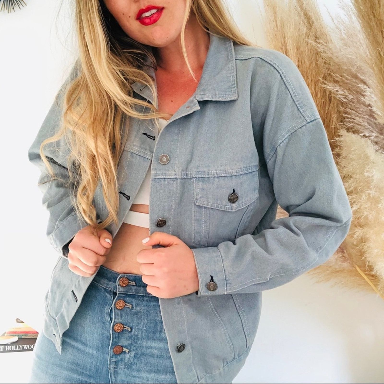 Vintage VINTAGE HENGSHENG Light Soft Blue Denim Button Jean Jacket Size S / US 4 / IT 40 - 3 Thumbnail