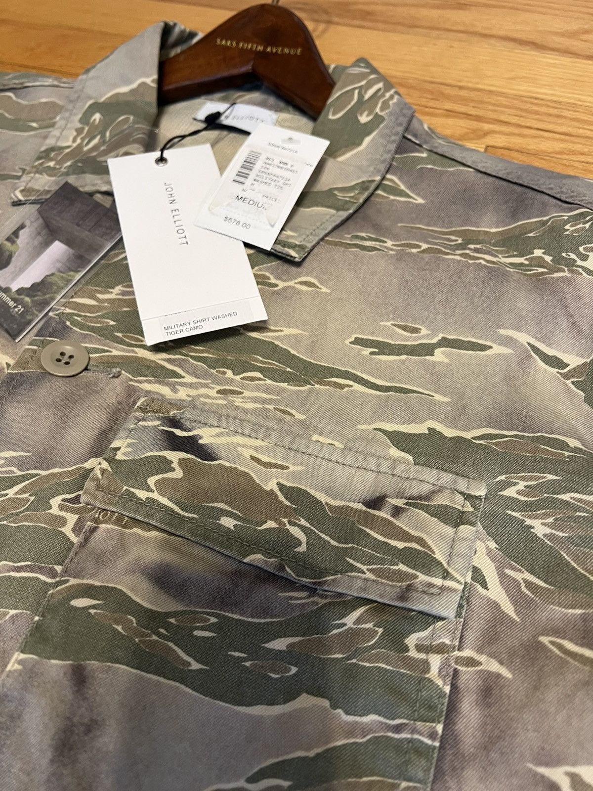 John Elliott Military Hemi Shirt Washed Tiger Camo Size US M / EU 48-50 / 2 - 3 Thumbnail