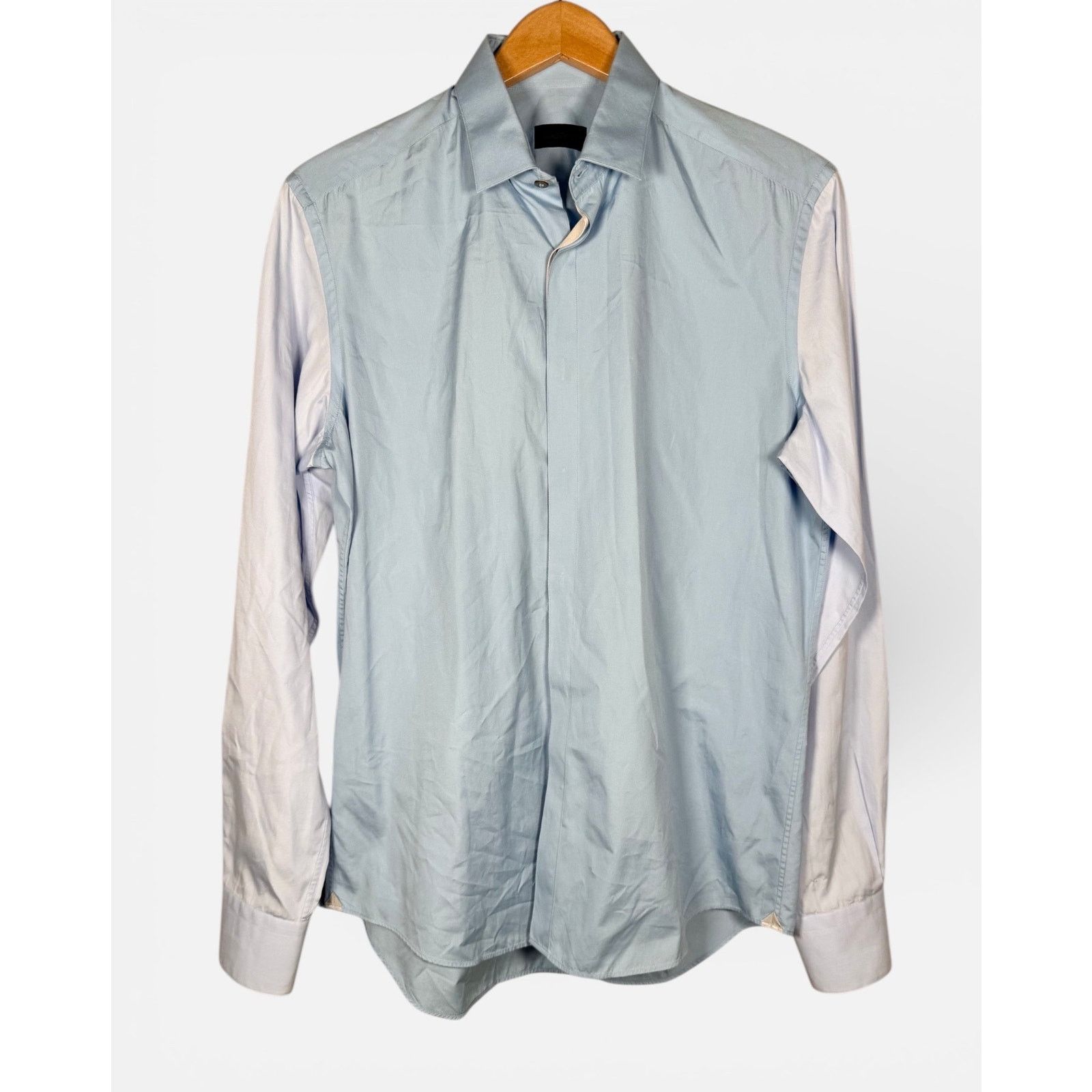 Lanvin Lanvin Colorblock Button Down Shirt size 40/15 3/4 Size US M / EU 48-50 / 2 - 2 Thumbnail