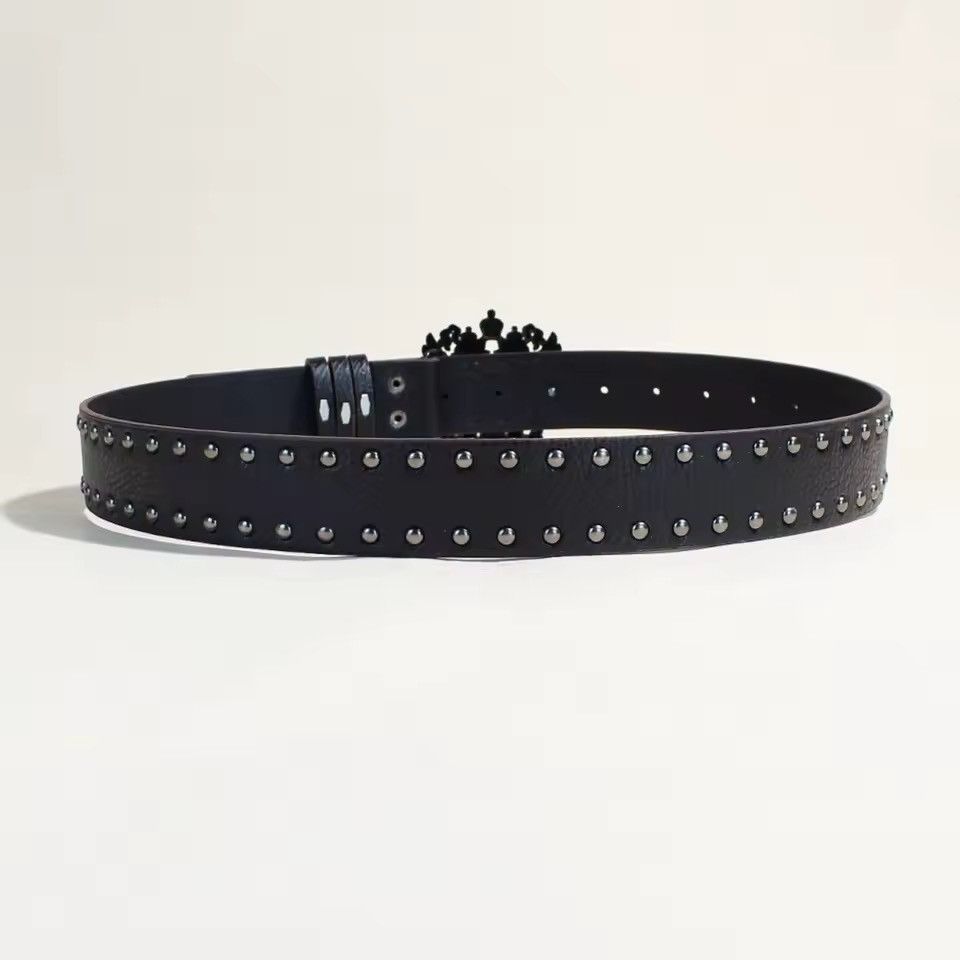 Other Punk Streetwear PU Leather Gothic Unisex Belt Size ONE SIZE - 4 Thumbnail