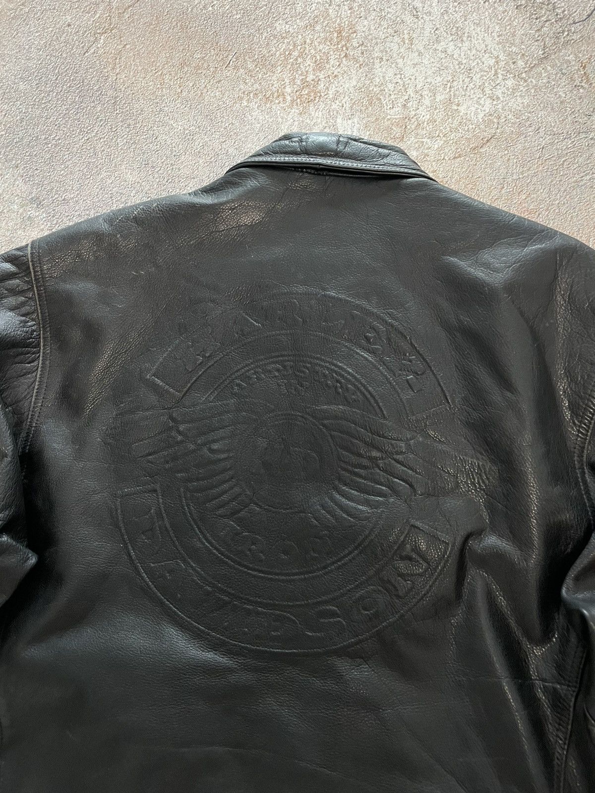 Harley Davidson Vintage Harley Davidson Heavy Leather Jacket Big Logo Size US XL / EU 56 / 4 - 11 Thumbnail
