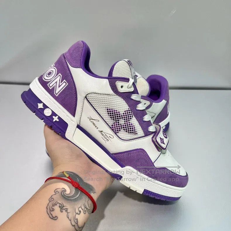 Louis Vuitton Louis Vuitton White and Purple Velcro shoes Size US 8.5 / EU 41-42 - 9 Thumbnail
