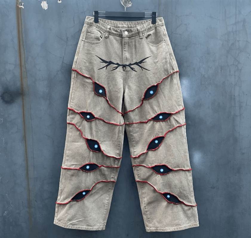 Japanese Brand Embroidery Graphics Loose Jeans Size US 36 / EU 52 - 6 Thumbnail