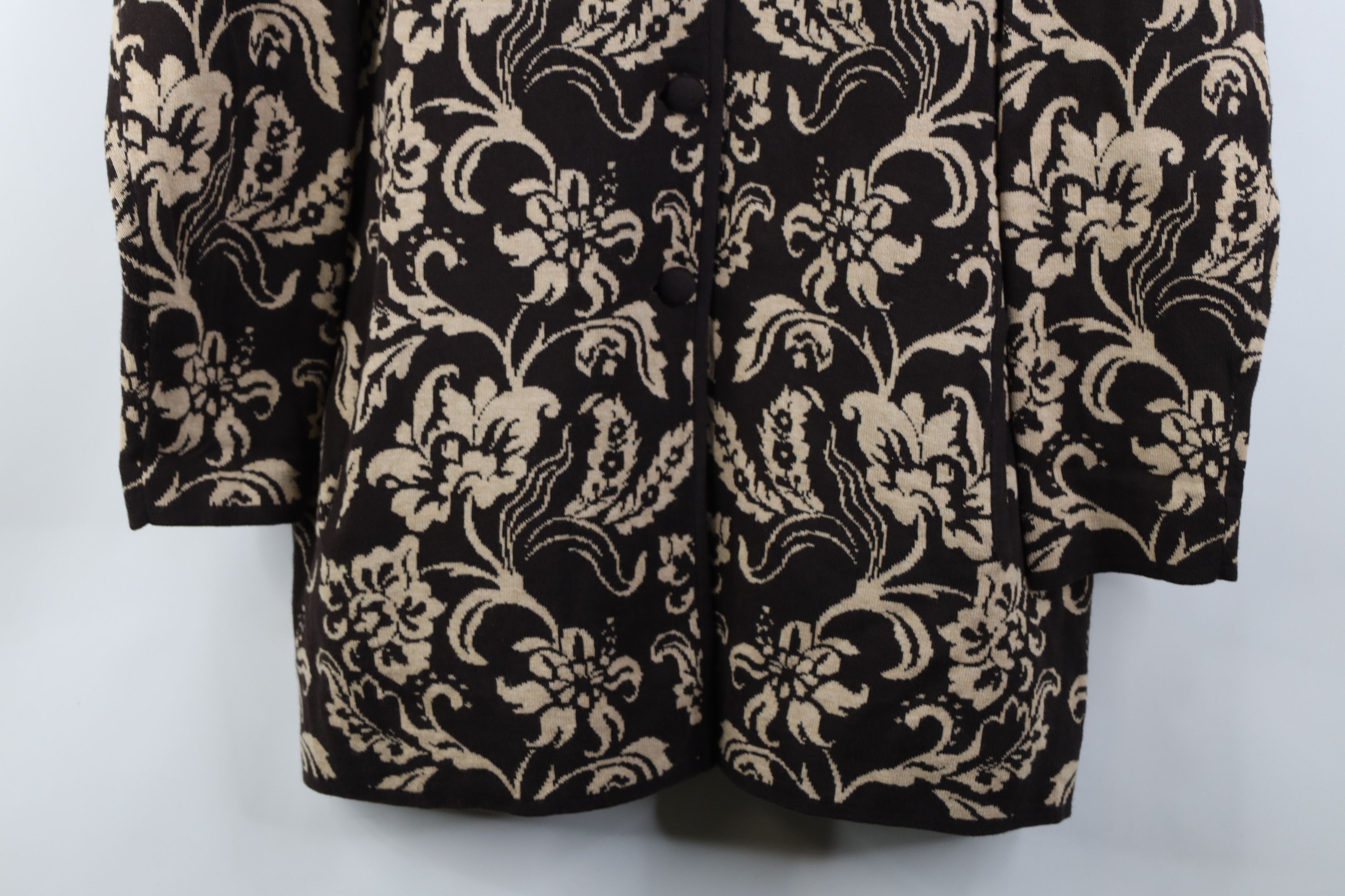 Lands' End Vintage Lands End Cotton Knit Flower Cardigan Sweater Size XL / US 12-14 / IT 48-50 - 3 Thumbnail
