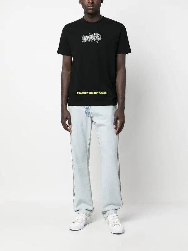 Off-White o1y0325 Logo Crewneck T-Shirt in Black Size US XXS / EU 40 - 5 Thumbnail