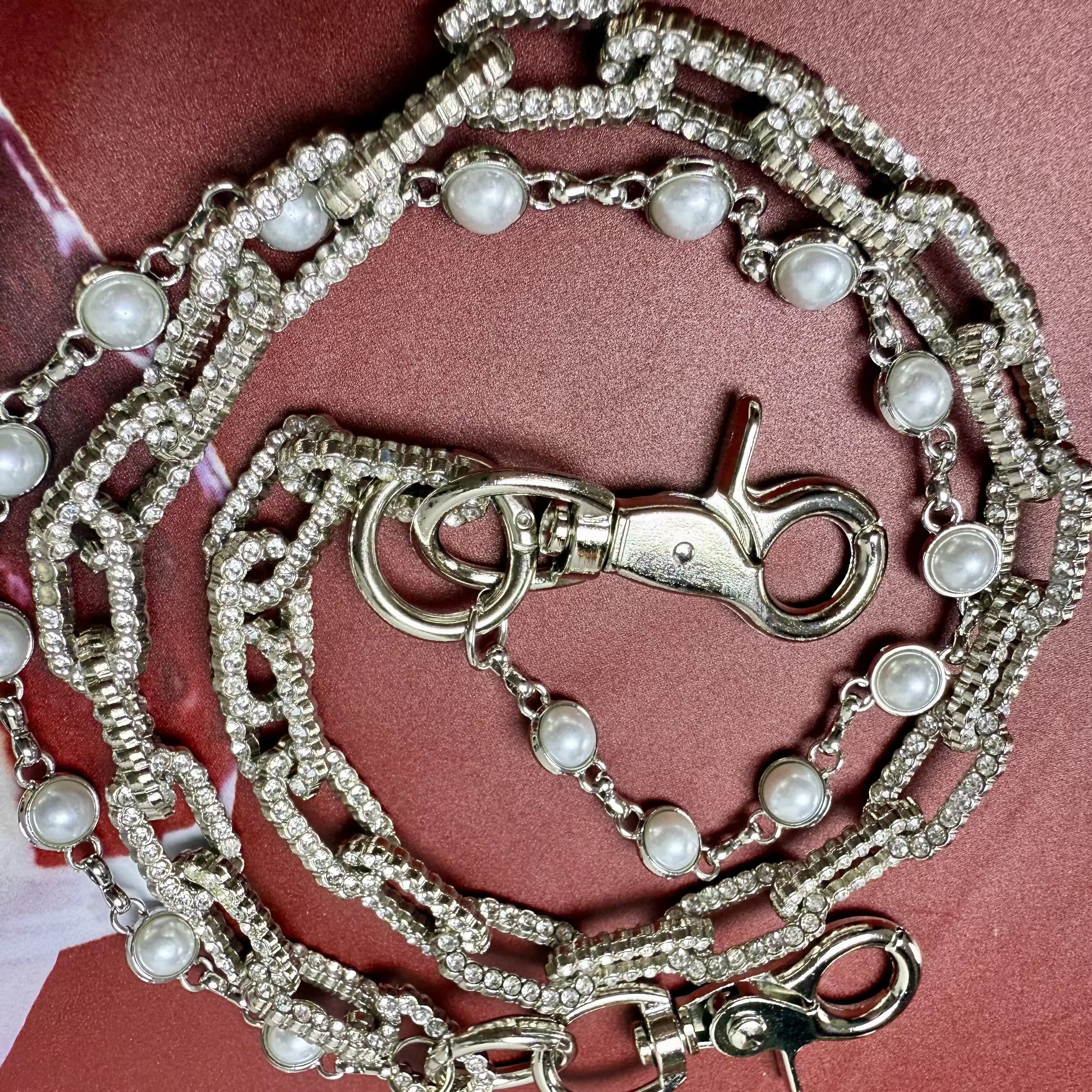 Vintage double-layer metal white Pants Belt Chains Size ONE SIZE - 2 Thumbnail