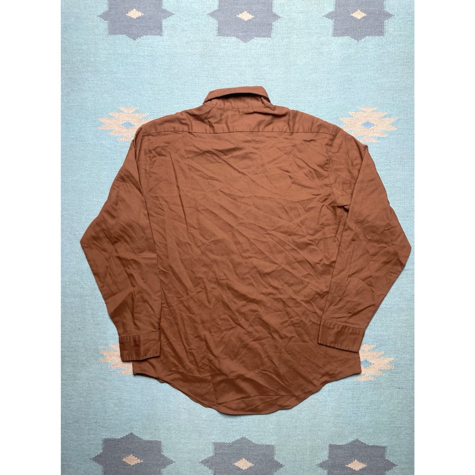 Sears VINTAGE Sears Sportswear 70s Long Sleeve Button-Up Shirt Brown Lightweight Large Men M Mens Shirt Size US L / EU 52-54 / 3 - 5 Thumbnail