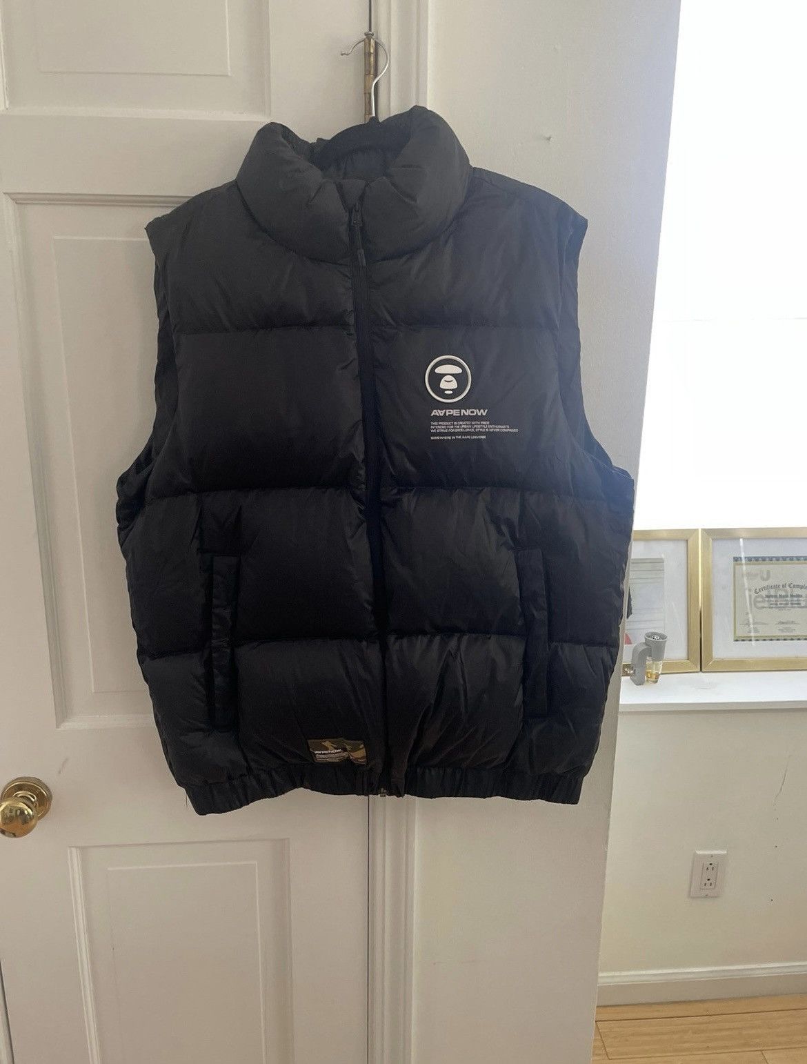 image of Aape Now Down Puffer Vest in Black, Men's (Size 2XL)