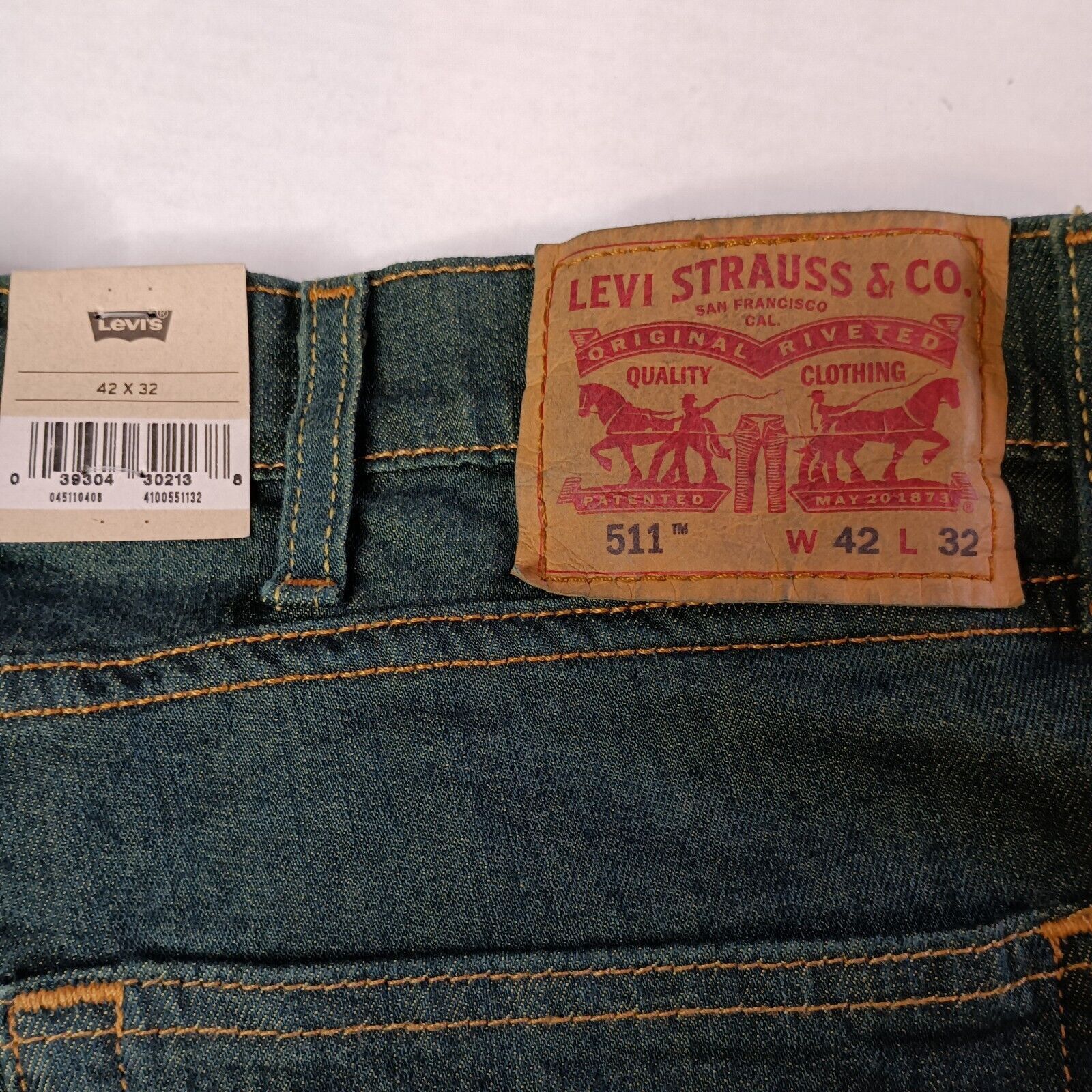 Levi's Levi's 511 Slim Fit Jeans Men's 42x32 Playa Green Stretch Size US 42 / EU 58 - 2 Thumbnail