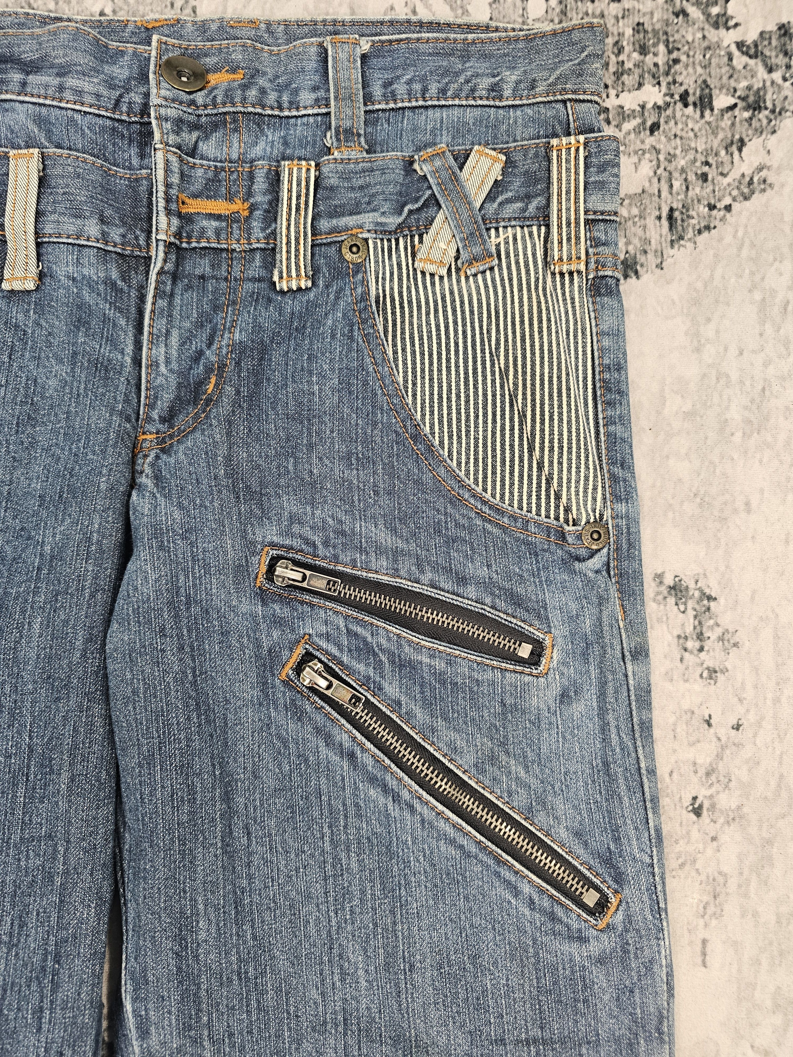 Japanese Brand JAPANESE BRAND Double Waist Punk Design Hickory Jeans JB0248 Size US 32 / EU 48 - 6 Thumbnail