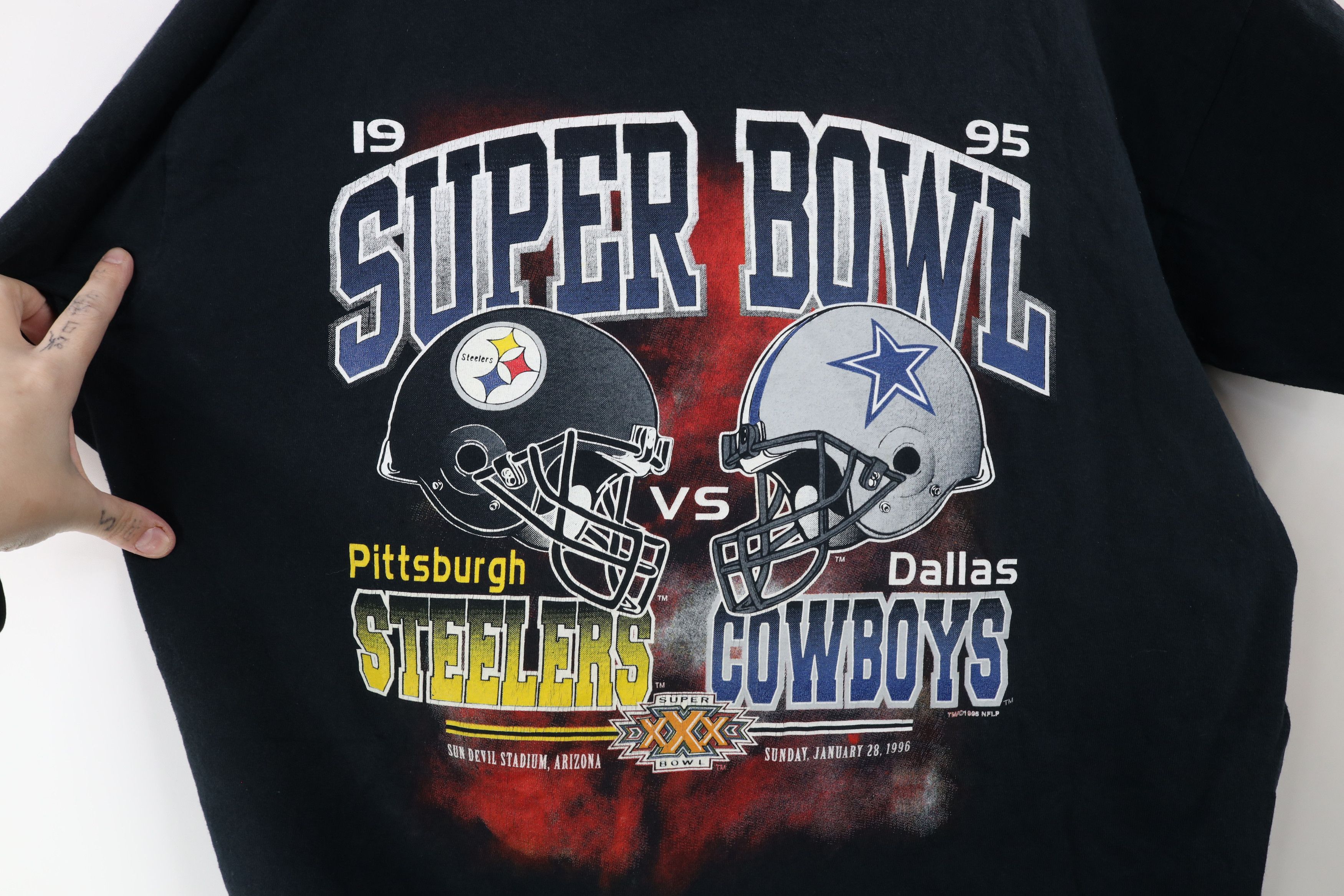 Vintage Vintage 90s Pittsburgh Steelers Dallas Cowboys T-Shirt USA Size US L / EU 52-54 / 3 - 6 Thumbnail