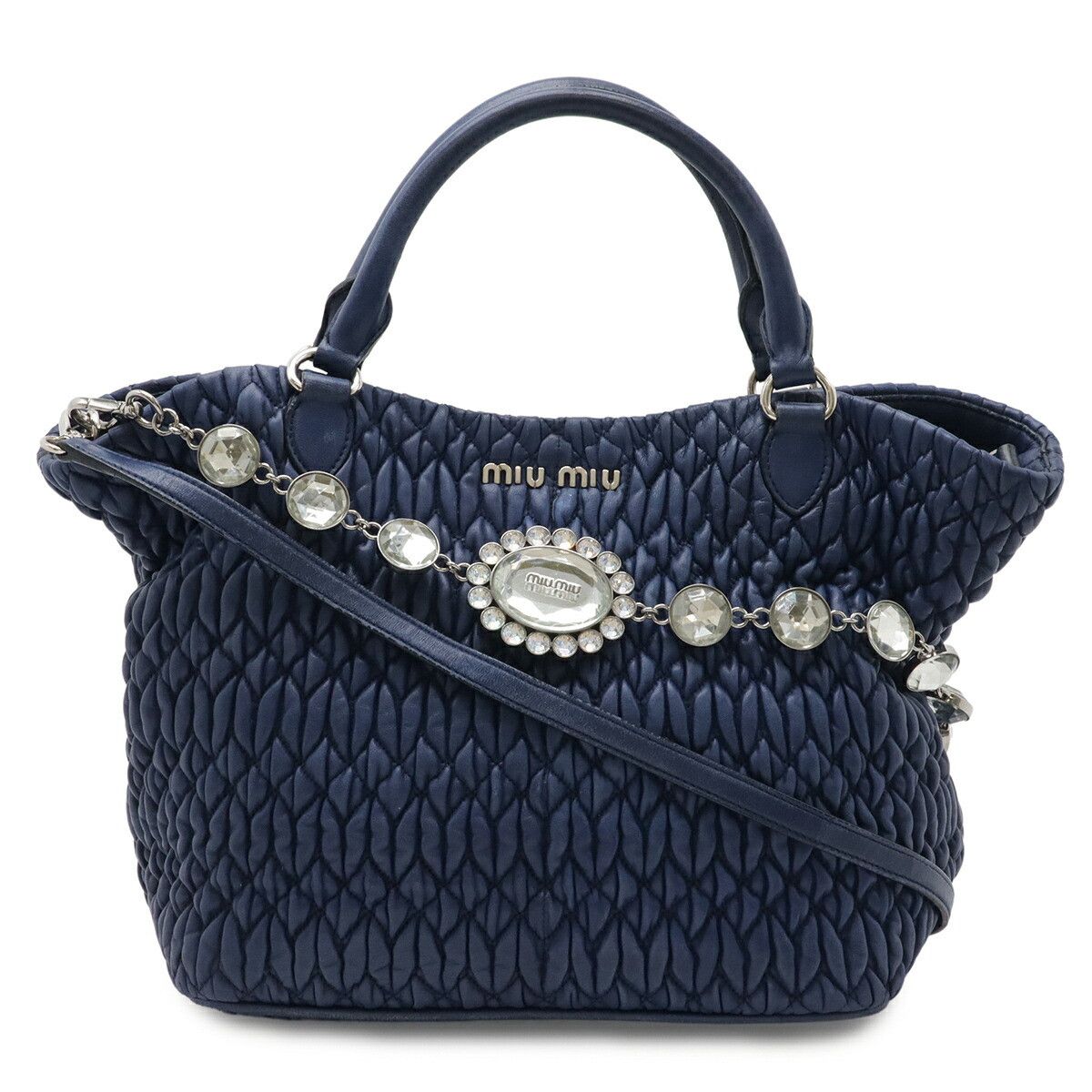 Miu Miu Miu Miu Miu Miu Matelasse Nappa Crystal 2way Bag Leather Shoulder Bag DUTY FREE for USA Size ONE SIZE - 1 Thumbnail