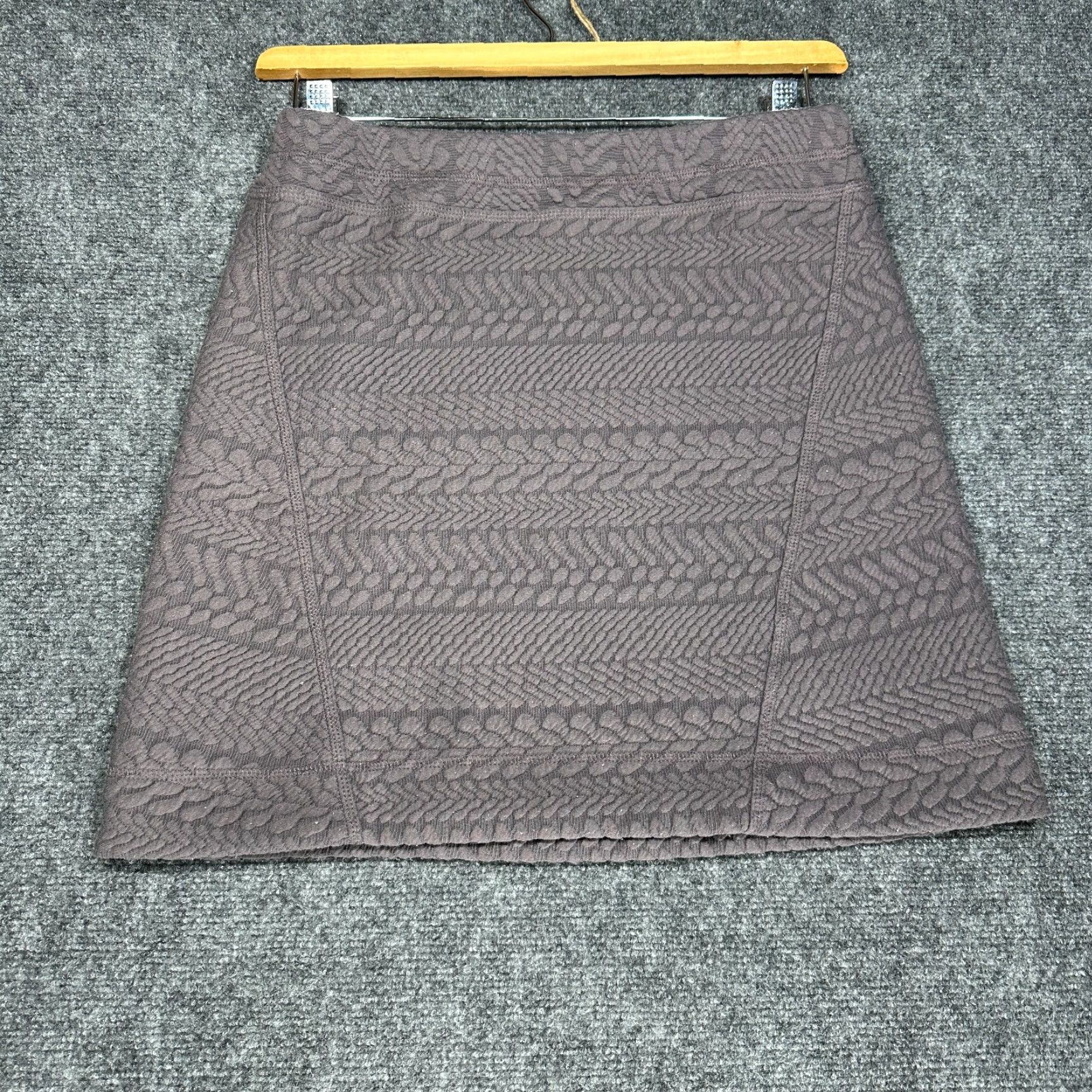 Prana prAna Skirt Womens XS Pencil Purple Textured Stretch Knit Pull On Elastic Waist Size 26" / US 2 / IT 38 - 5 Thumbnail