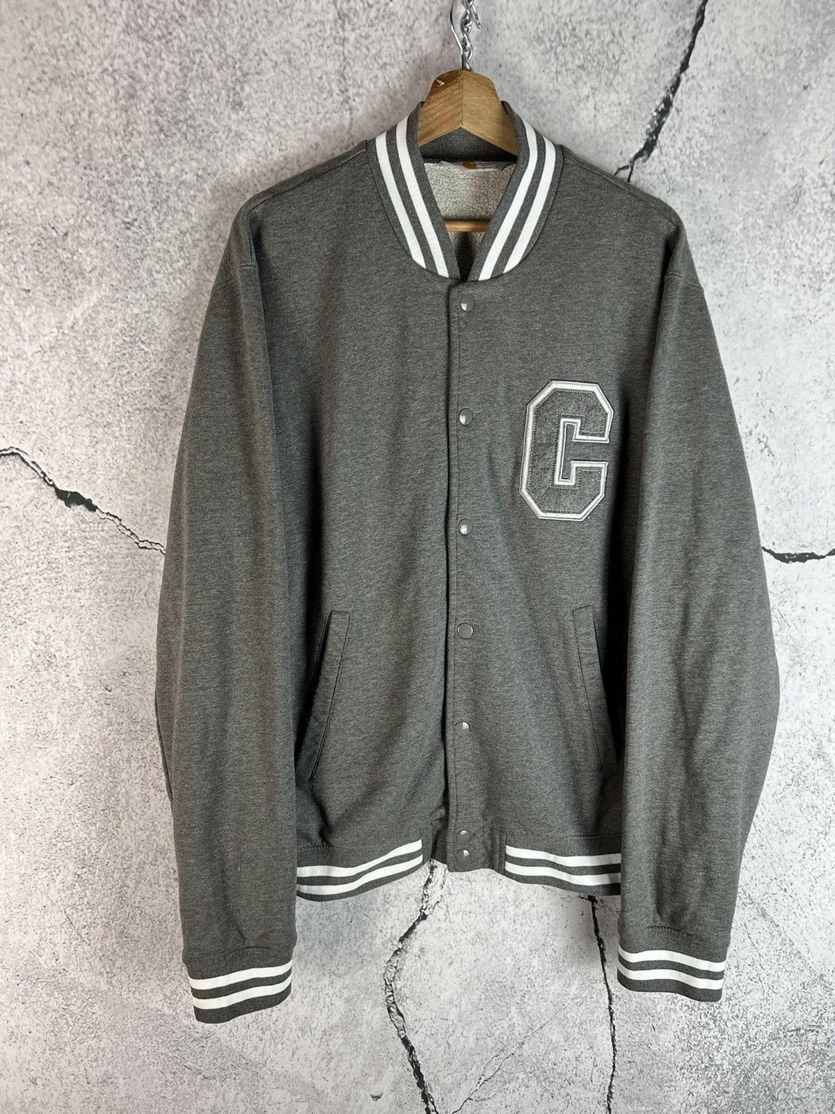 Carhartt Vintage Carhartt 90s grey Varsity Sweat Bomber Cup Jacket M Size US XL / EU 56 / 4 - 1 Thumbnail