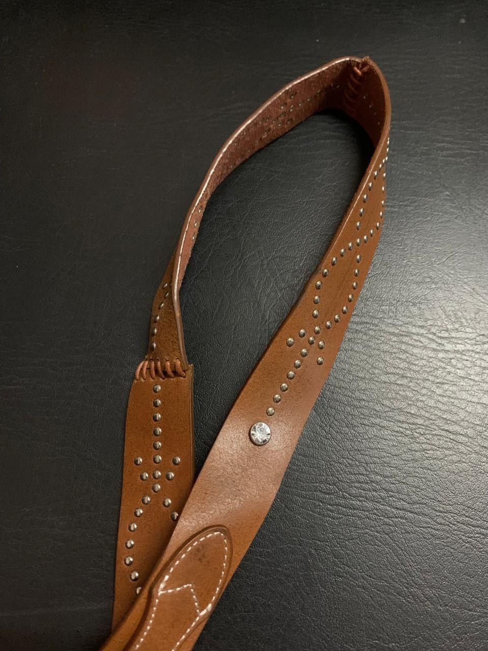 If Six Was Nine × Japanese Brand × Le Grande Bleu (L.G.B.) Brown leather studded rope belt Size ONE SIZE - 3 Thumbnail