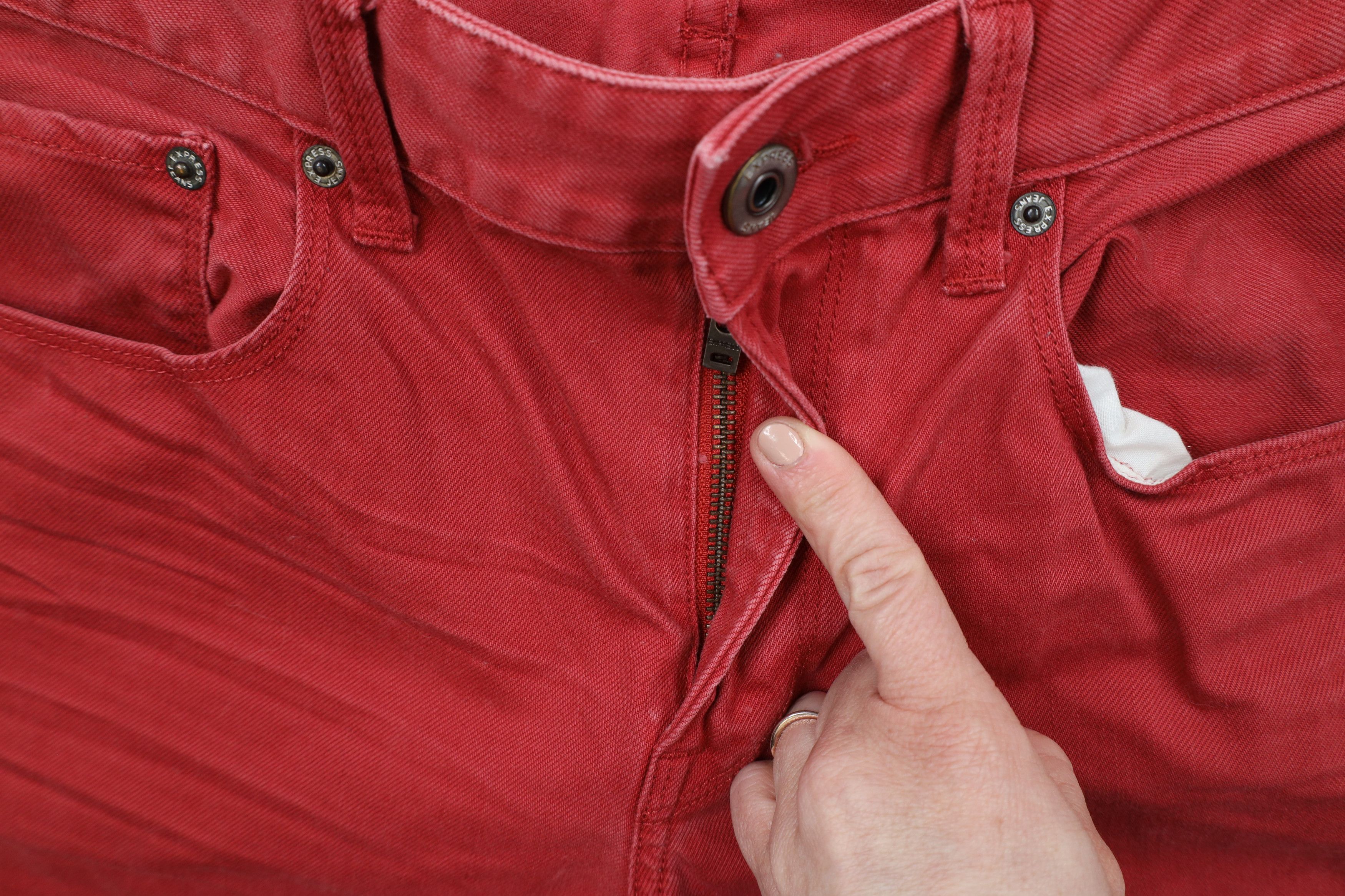 Express × Vintage Express Rocco Slim Fit Skinny Leg Denim Jeans Red Cotton Size US 32 / EU 48 - 6 Thumbnail