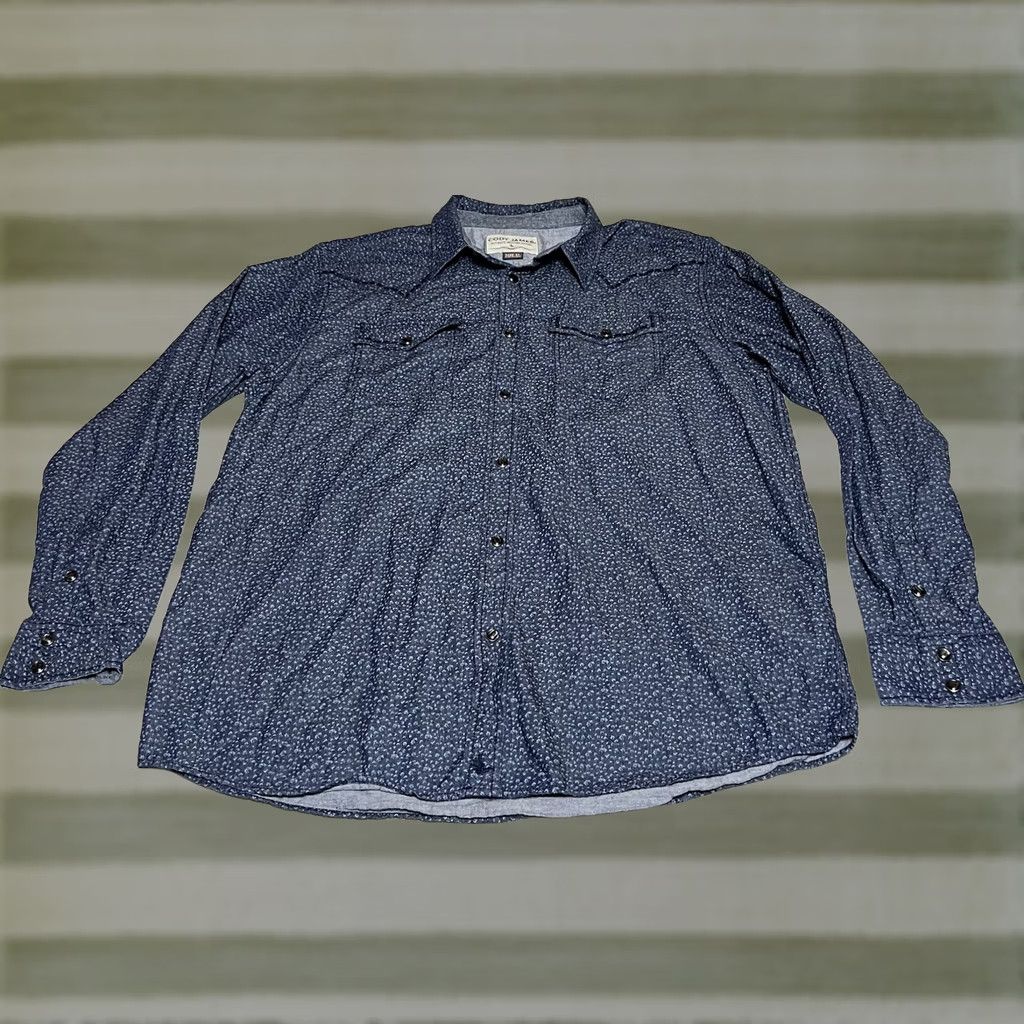 Cody James Cody James Pearl Snap Shirt Men XL Blue Long Sleeve Western Rodeo Shirt Size US XL / EU 56 / 4 - 1 Thumbnail