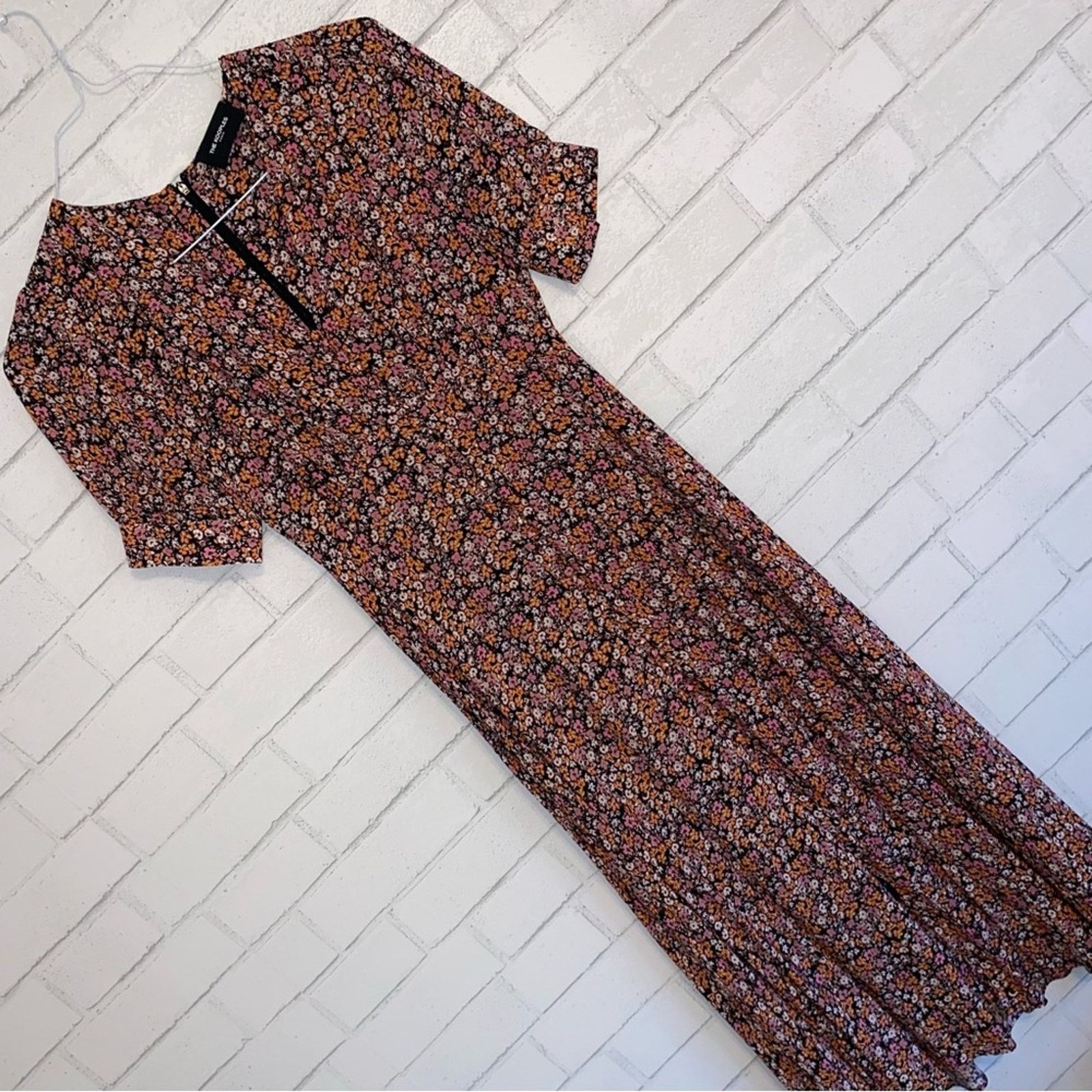 The Kooples THE KOOPLES $355 Floral Print Midi Dress Pink Sz 1 (S) Size S / US 4 / IT 40 - 4 Thumbnail