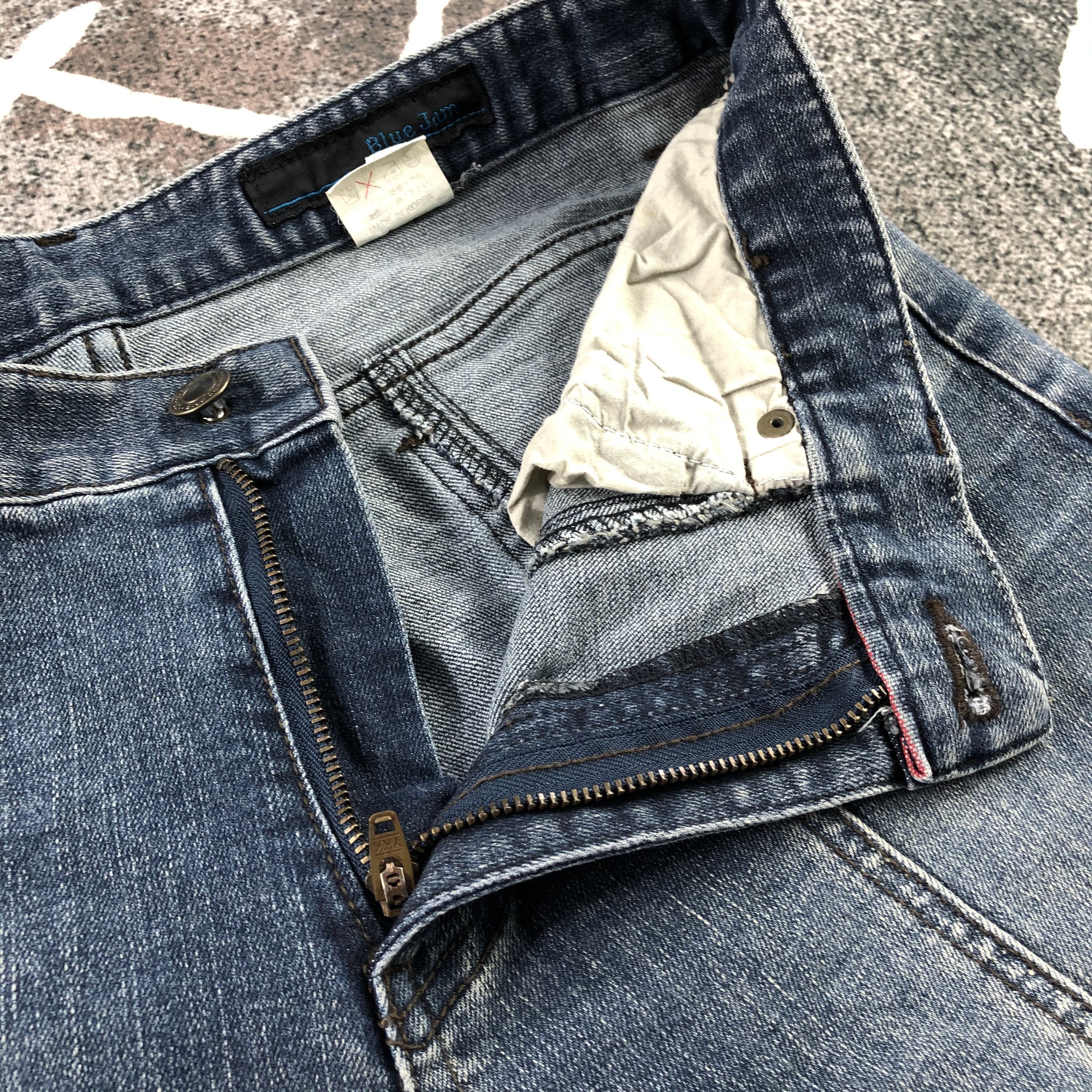 Japanese Brand Blue Jam Jeans Blue Patchwork Flare Denim KJ1325 Size US 30 / EU 46 - 7 Thumbnail