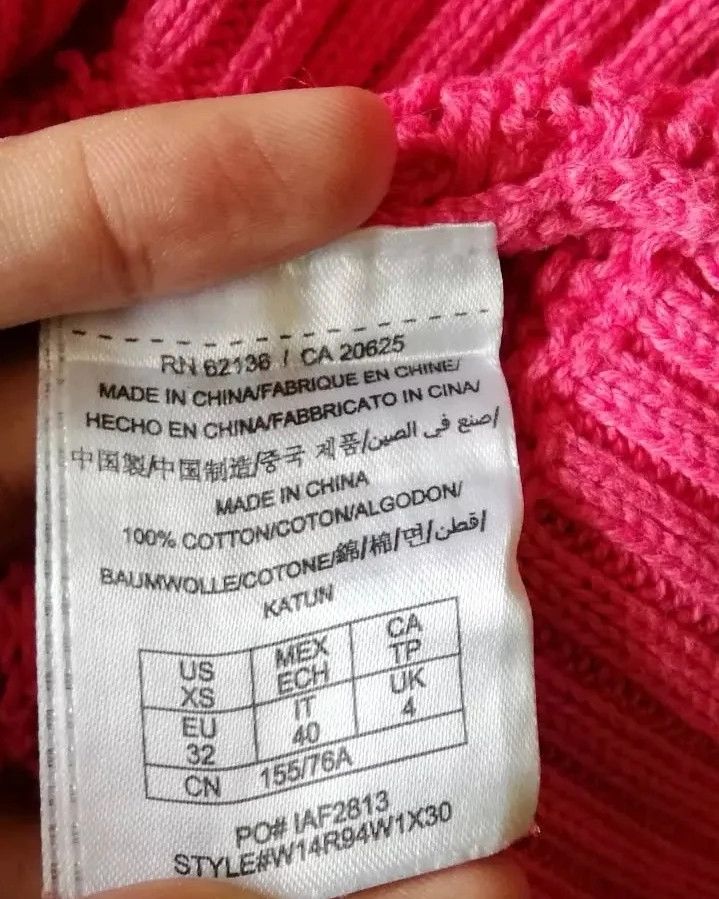 Guess Y2K Guess Fuschia Open Knit Sweater Barbiecore Woman Size XS / US 0-2 / IT 36-38 - 3 Thumbnail