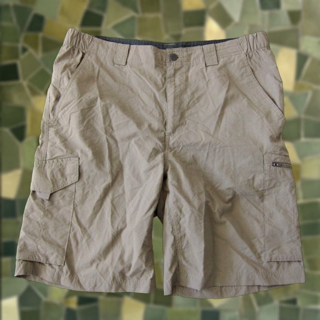 Vintage Columbia Nylon Beige Brown Pocket Lightweight Cargo Short Men 36 Size US 36 / EU 52 - 1 Thumbnail