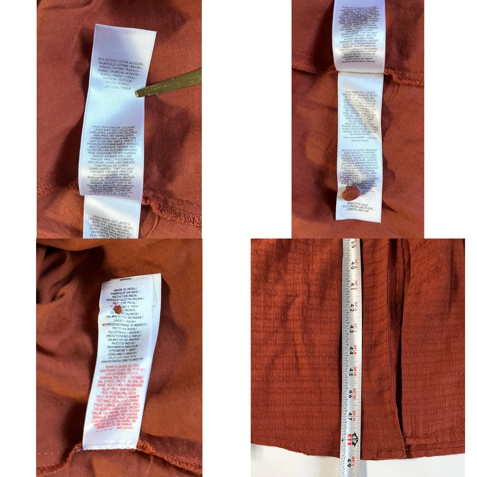 Vintage Nobody's Child Dress Sleeveless Midaxi Starlight Burnt Orange US 0 NWT Size XS / US 0-2 / IT 36-38 - 10 Thumbnail