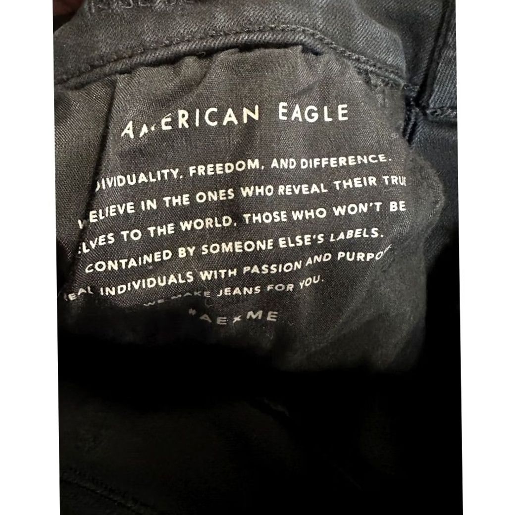 Vintage American Eagle Jeans Women 4 Short Black Distressed Skinny High Rise Ankle Denim Size 27" / US 4 / IT 40 - 4 Thumbnail