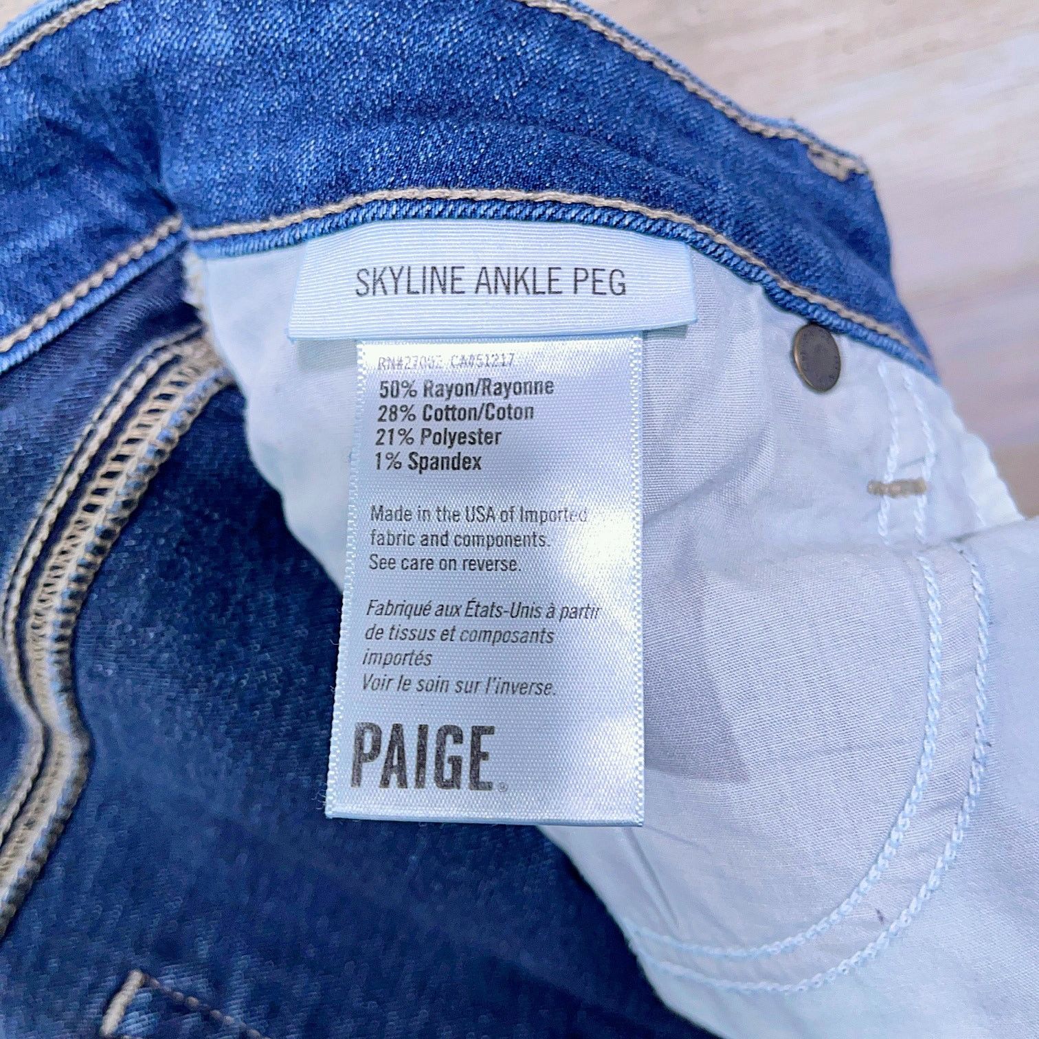 Paige PAIGE Skyline Ankle Peg Skinny Jeans Dark Wash Mid Rise 29 Size 29" - 7 Thumbnail