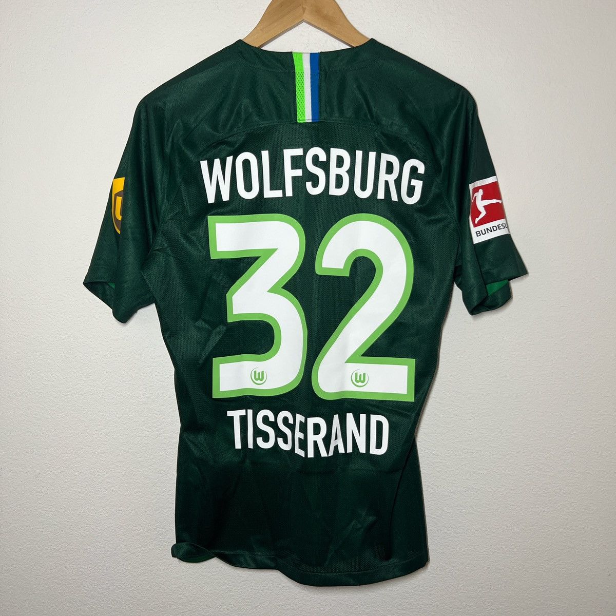 image of Nike x Soccer Jersey Vfl Wolfsburg Marcel Tisserand 2018-2019 Home Jersey in Green (Size Medium)