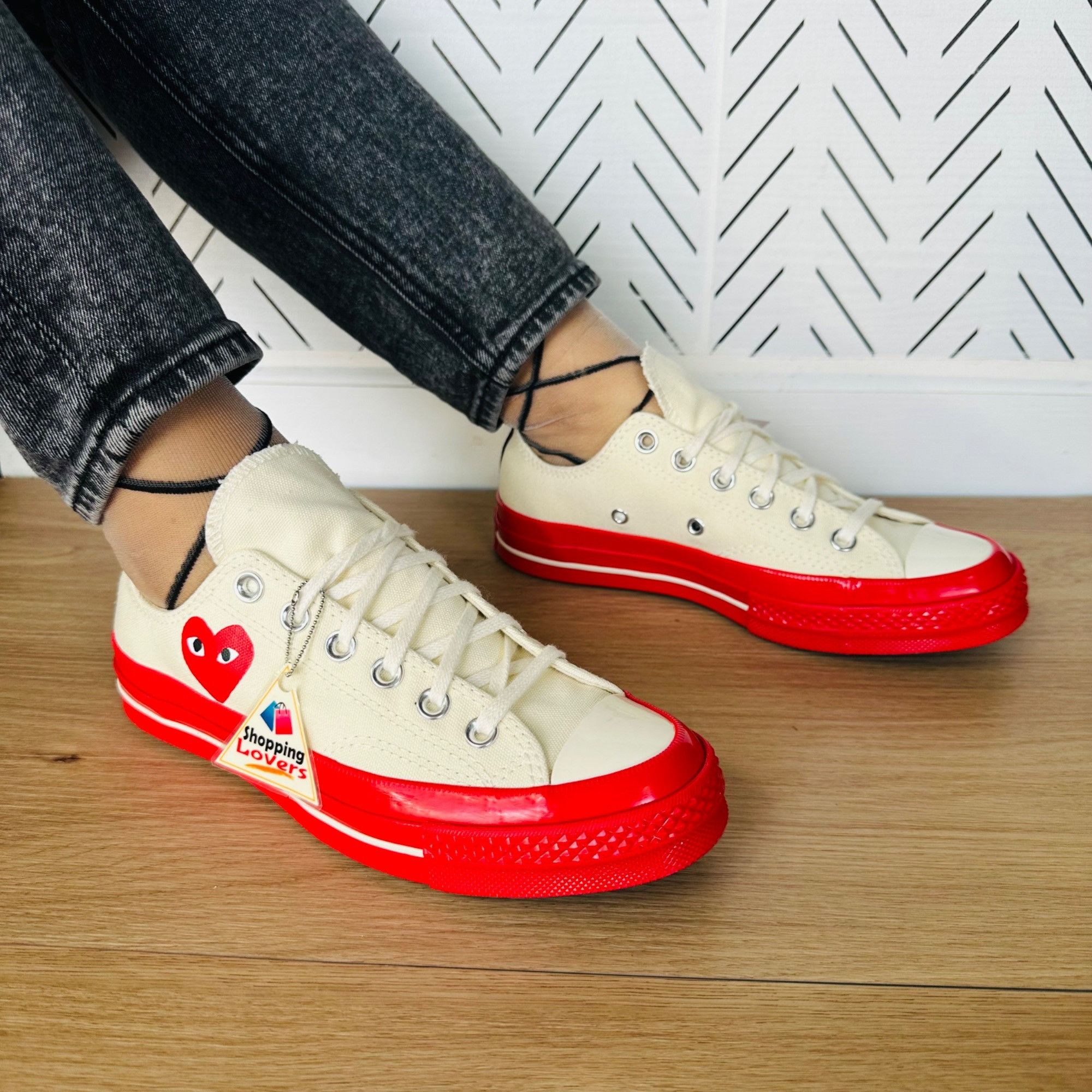 Converse ❤️CONVERSE Hearts Valentines Day Chuck Comme des Garcons Sz Size US 6 / IT 36 - 2 Thumbnail