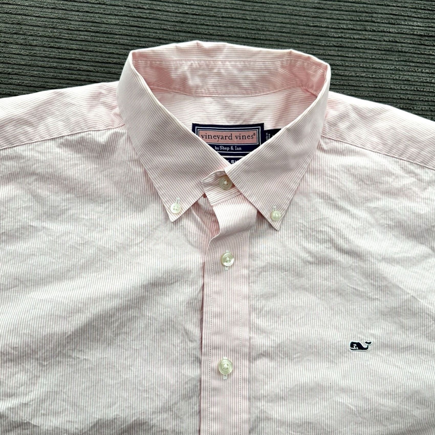 Vineyard Vines VINEYARD VINES Whale Shirt Men L Cotton Pink Striped Button-Up Preppy Crew Neck? (This line intentionally kept as per constraints) Size US L / EU 52-54 / 3 - 8 Thumbnail