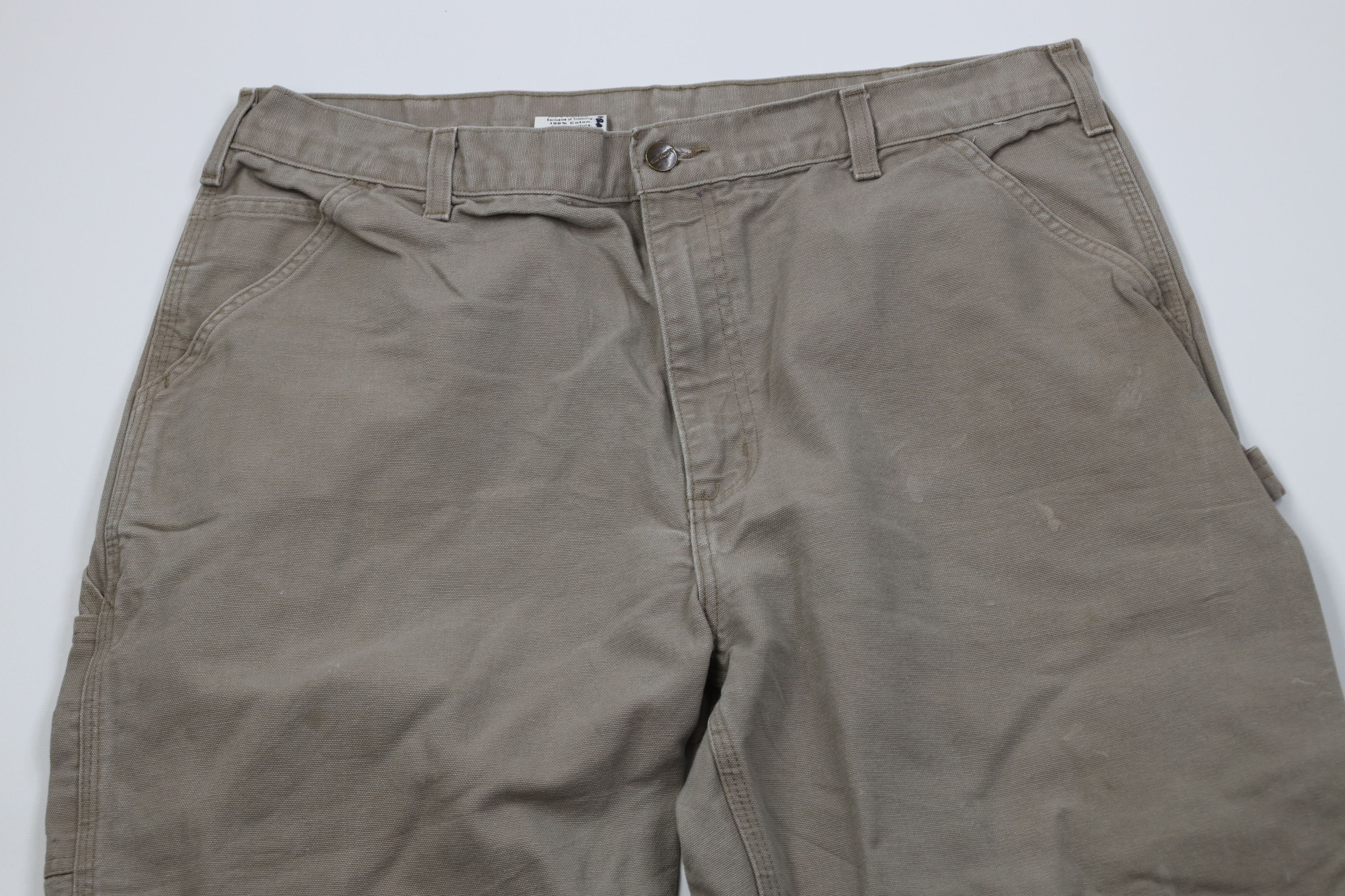 Carhartt Vintage Y2K Carhartt Canvas Wide Leg Dungaree Pants Desert Size US 38 / EU 54 - 2 Thumbnail