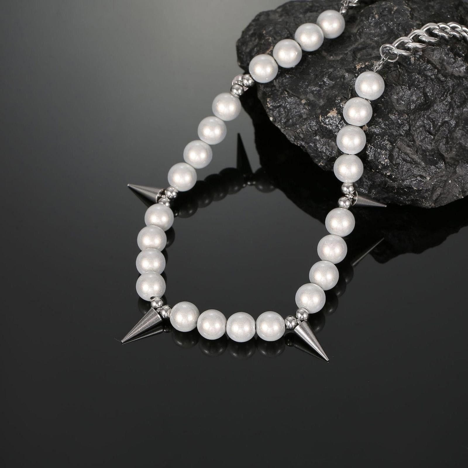 Jewelry Pearl Spiked Chain Necklace Size ONE SIZE - 4 Thumbnail
