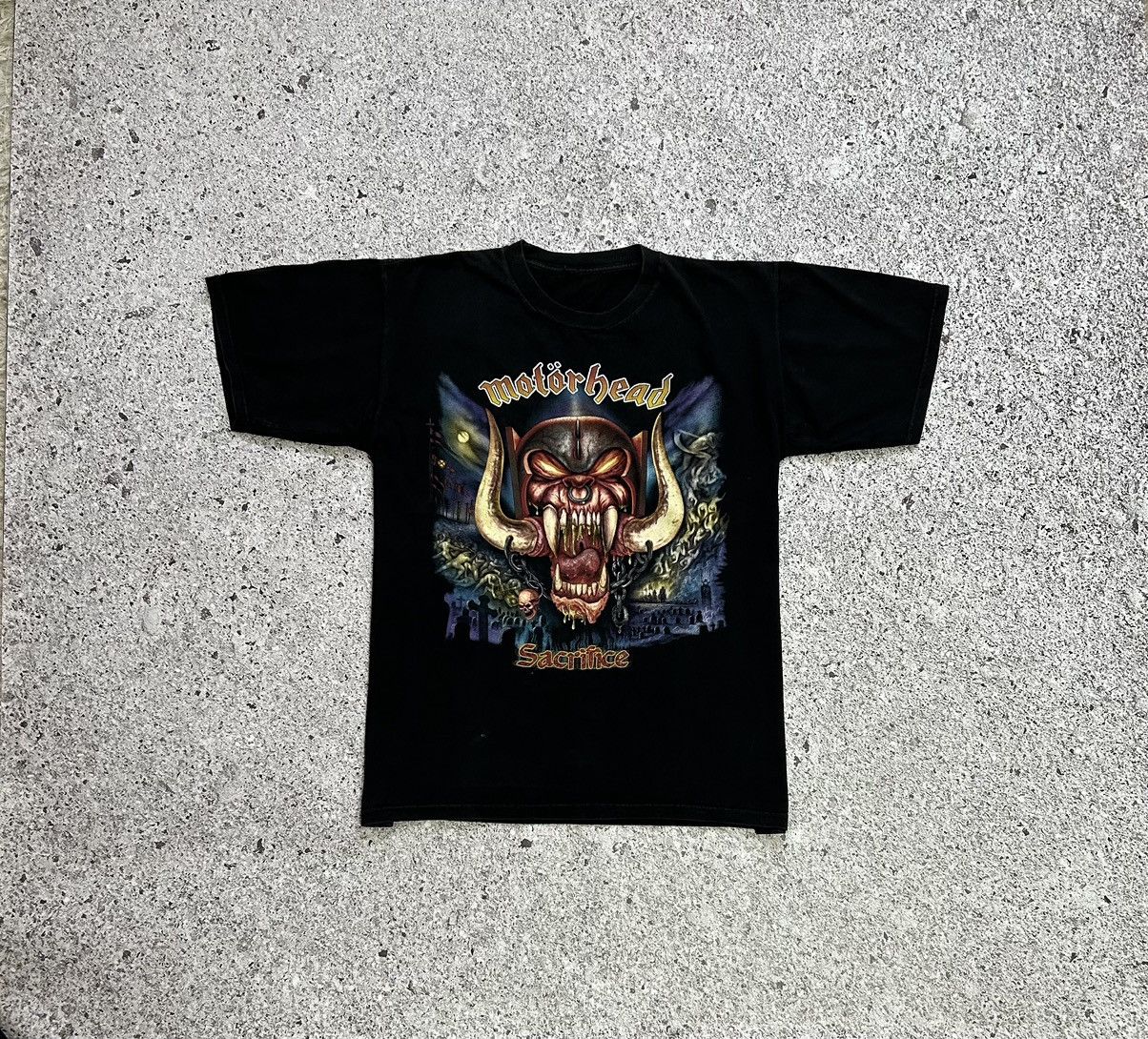 Band Tees × Vintage Vintage 90’s Band Rock Motorhead Sacrifice T-Shirt Size US XXL / EU 58 / 5 - 1 Thumbnail
