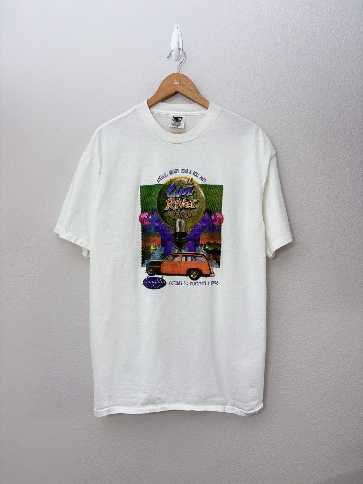 Vintage 90’s Laughlin Cool River Nights Vintage Tee Shirt Size US XL / EU 56 / 4 - 2 Thumbnail