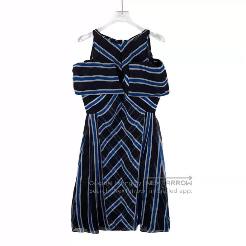 Fendi Fendi Color block striped V-neck silk chiffon dress Size XXS / US 00 / IT 34 - 1 Thumbnail