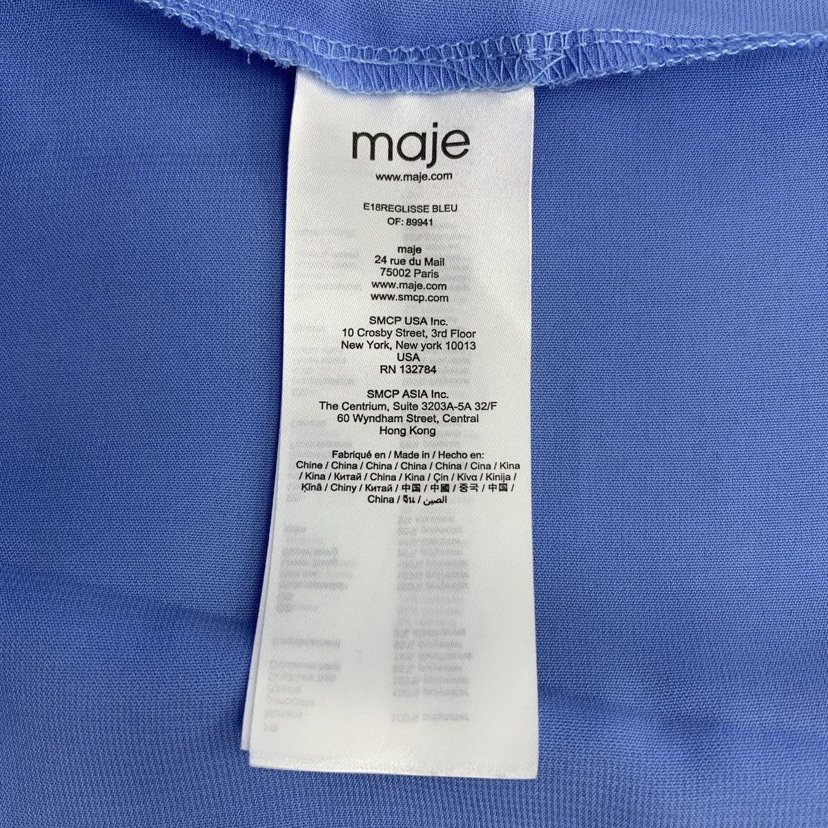 Maje Maje Blue V-neck Off-shoulder Ruffled Dress K26WX Size S / US 4 / IT 40 - 6 Thumbnail