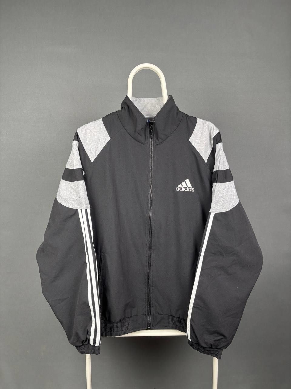 Adidas Adidas Windbreaker Jacket Size M Black Grey Full Zip Vintage Size US M / EU 48-50 / 2 - 1 Thumbnail