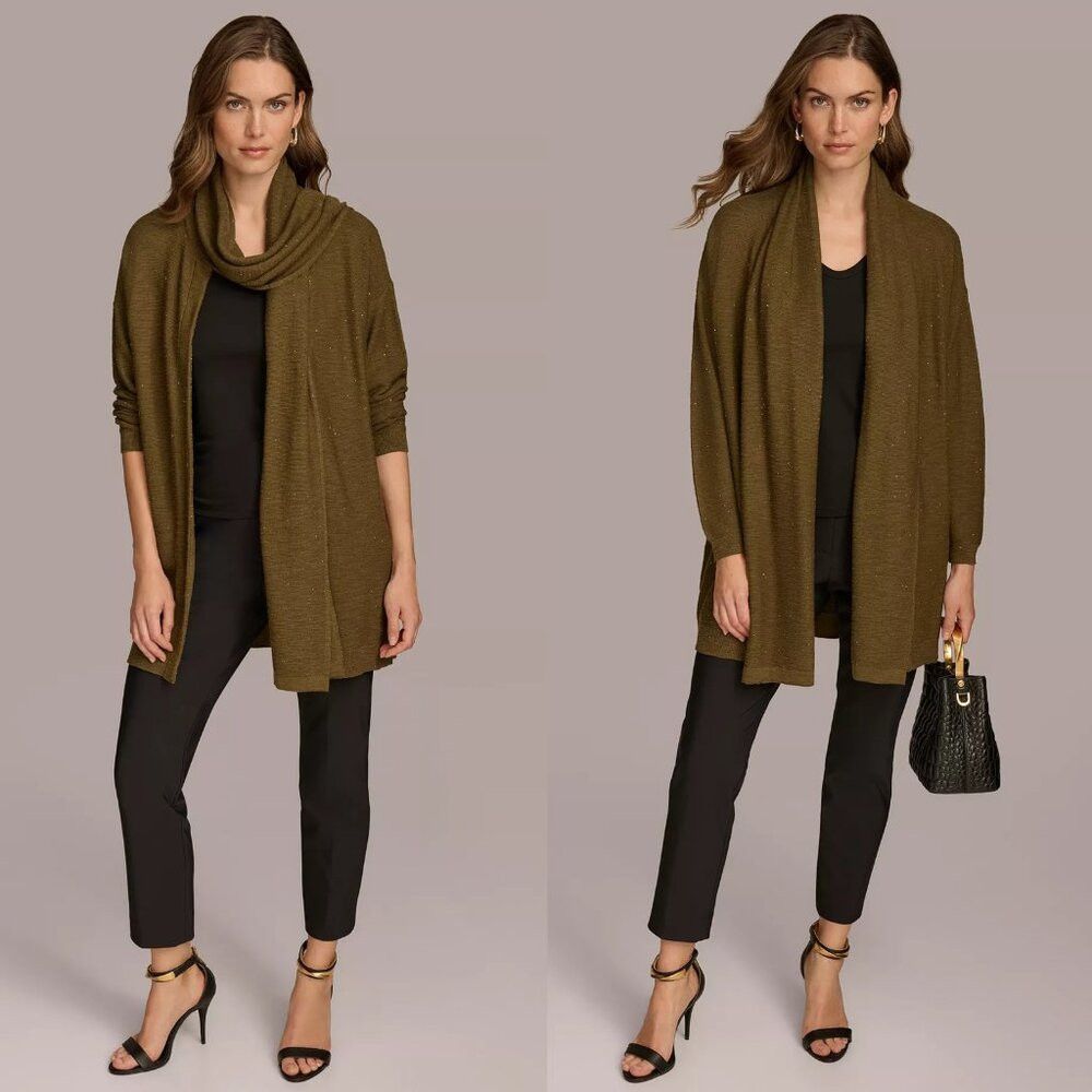 Donna Karan New Donna Karan New York Micro-Sequin Scarf Neck Beech Card Size M / US 6-8 / IT 42-44 - 1 Thumbnail