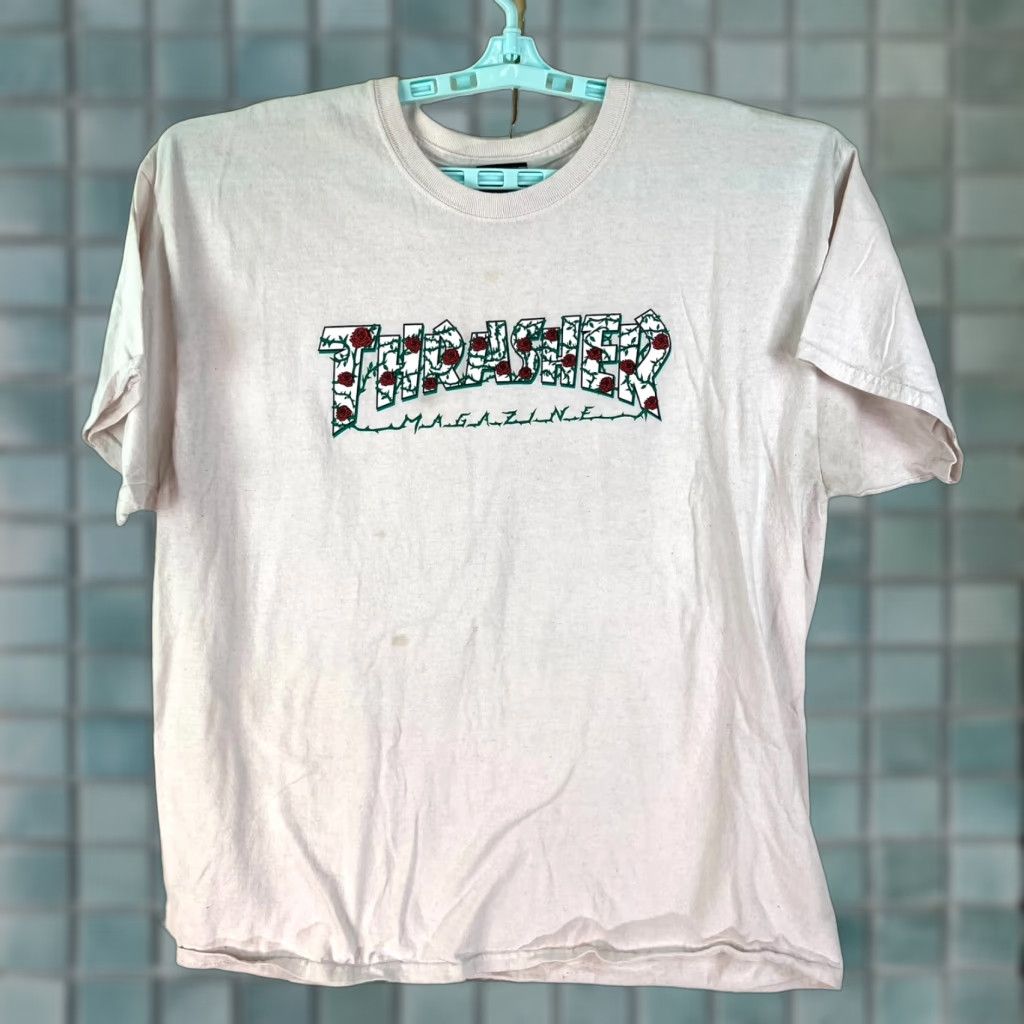 Thrasher Thrasher Magazine Skate T Shirt Adult Size XL White Distressed Tee Size US XL / EU 56 / 4 - 1 Thumbnail