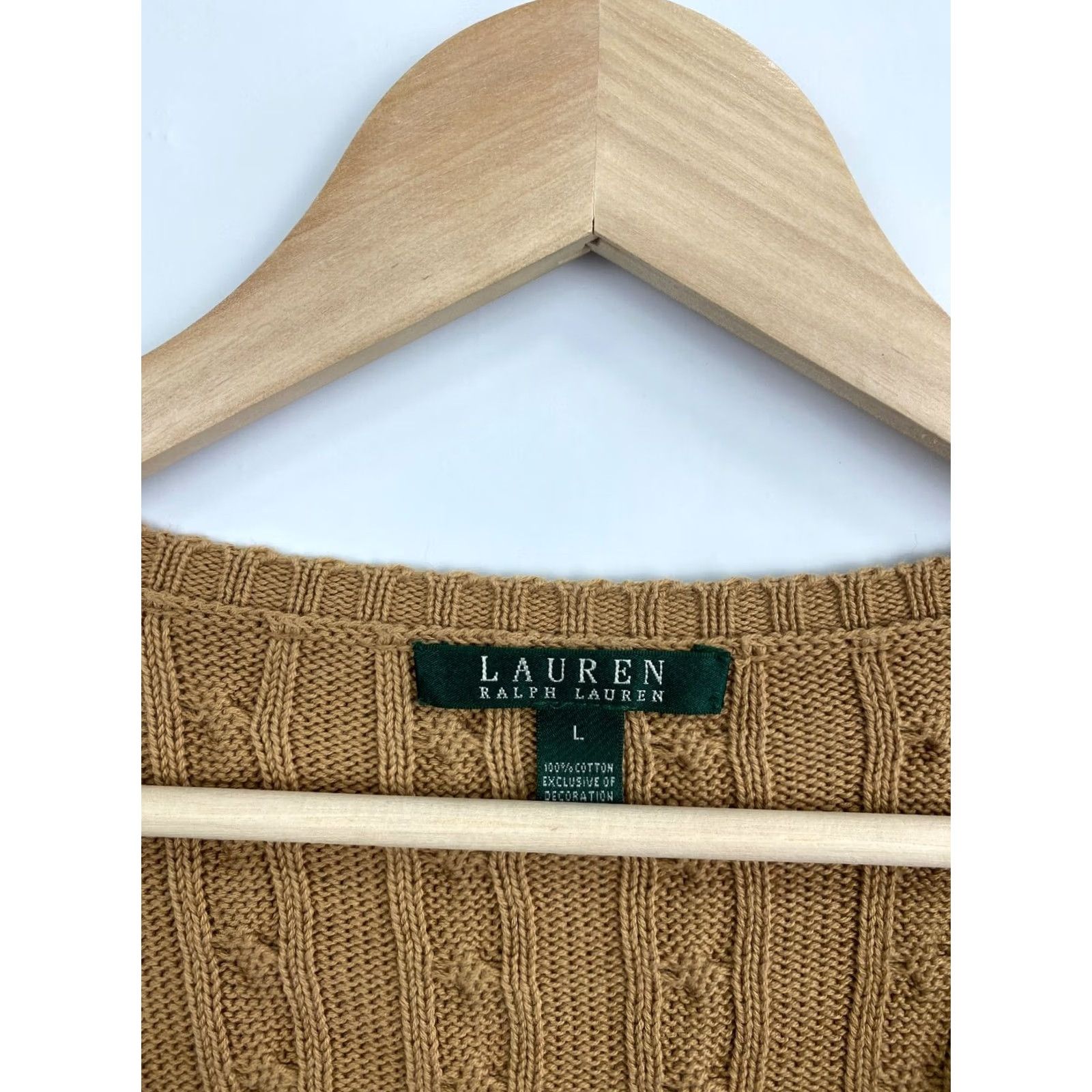 Ralph Lauren Ralph Lauren RLL Gold Logo Green Label Sweater Women Beige L Beige Logo Pullover Knit Neat Vintage Style (if applicable) Size L / US 10 / IT 46 - 5 Thumbnail