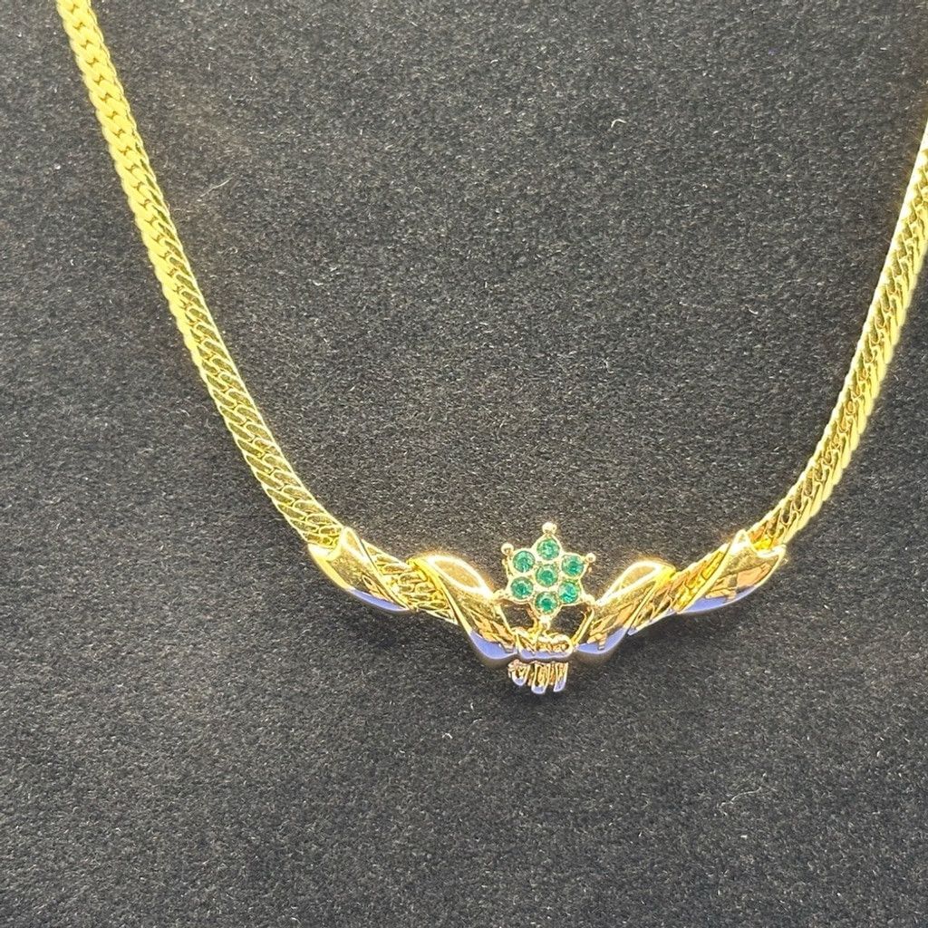 Nina Ricci Nina Ricci gold and green emerald crystal necklace Size ONE SIZE - 2 Thumbnail